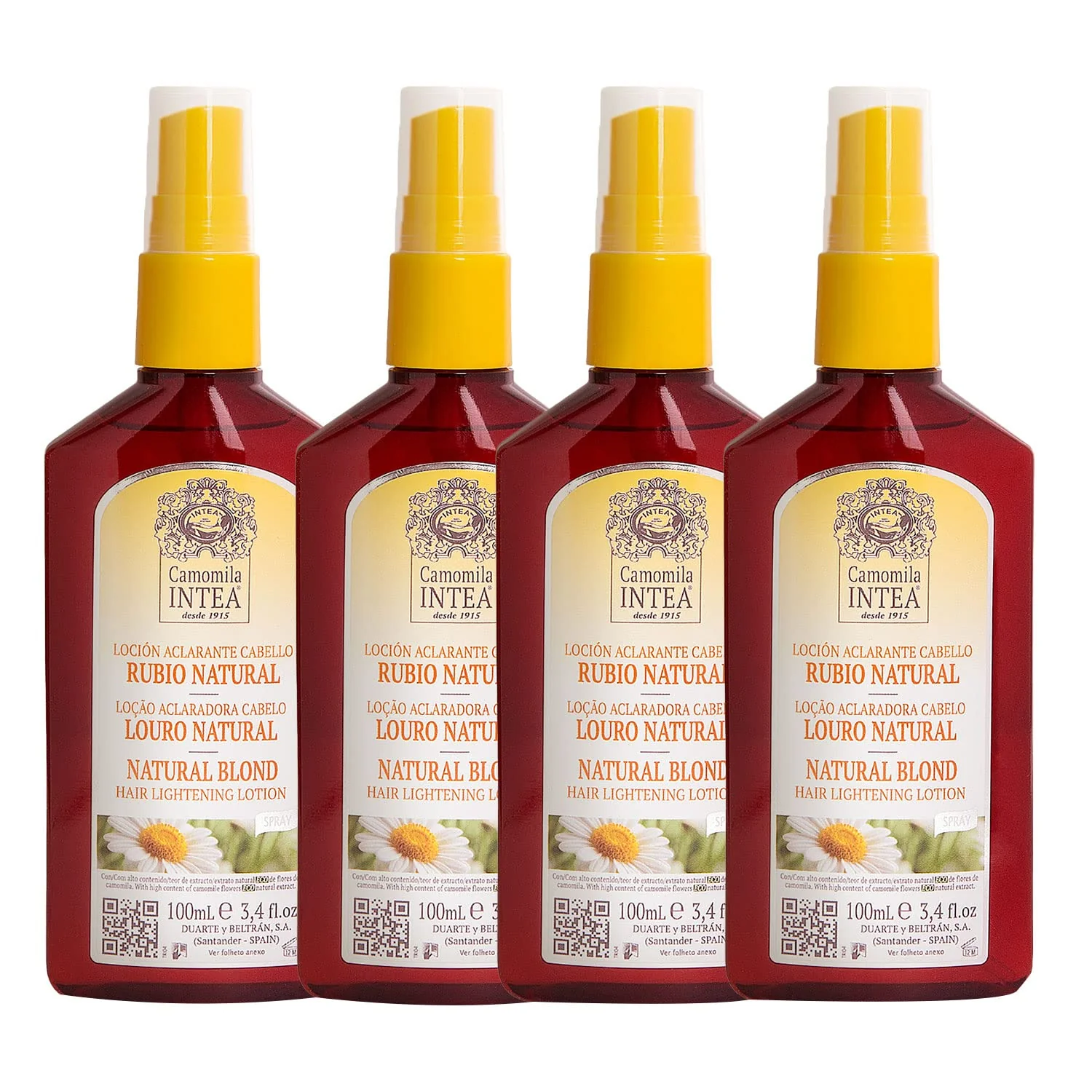 Camomila Intea Natural Blonde – Hair Lightener Spray with Chamomile Extract – Go blonder with this Gentle Color Hair Spray – No Ammonia or Parabens – Up to 4 Lighter Tones – 3.4oz (4 Pack) - Image 2