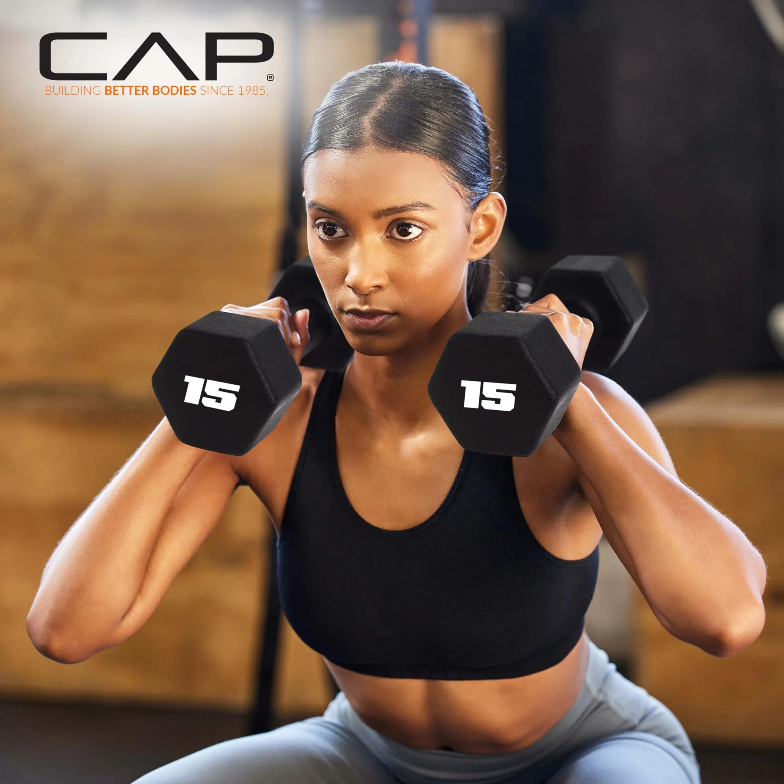 CAP Barbell 6 LB Neoprene Dumbbell Hand Weights - Pair | Black - Image 3