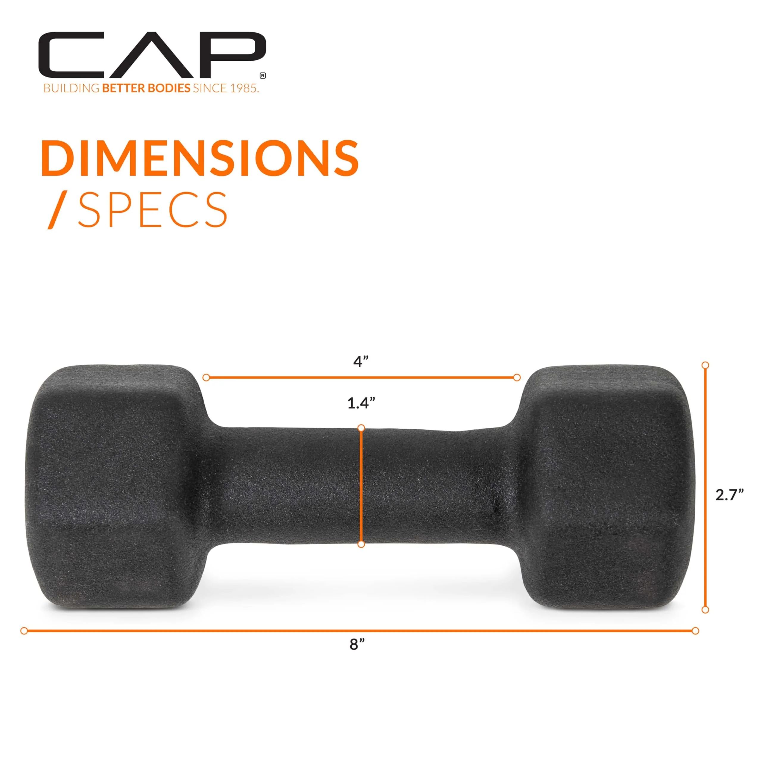CAP Barbell 6 LB Neoprene Dumbbell Hand Weights - Pair | Black - Image 5