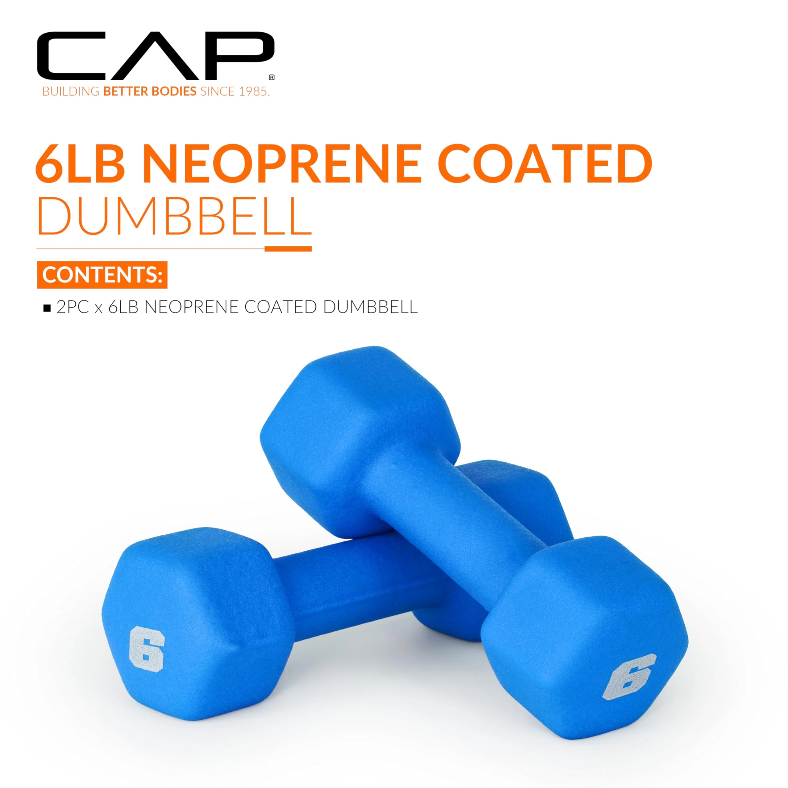 CAP Barbell Neoprene Dumbbell Weights, 6 lb Pair, Azure - Image 7
