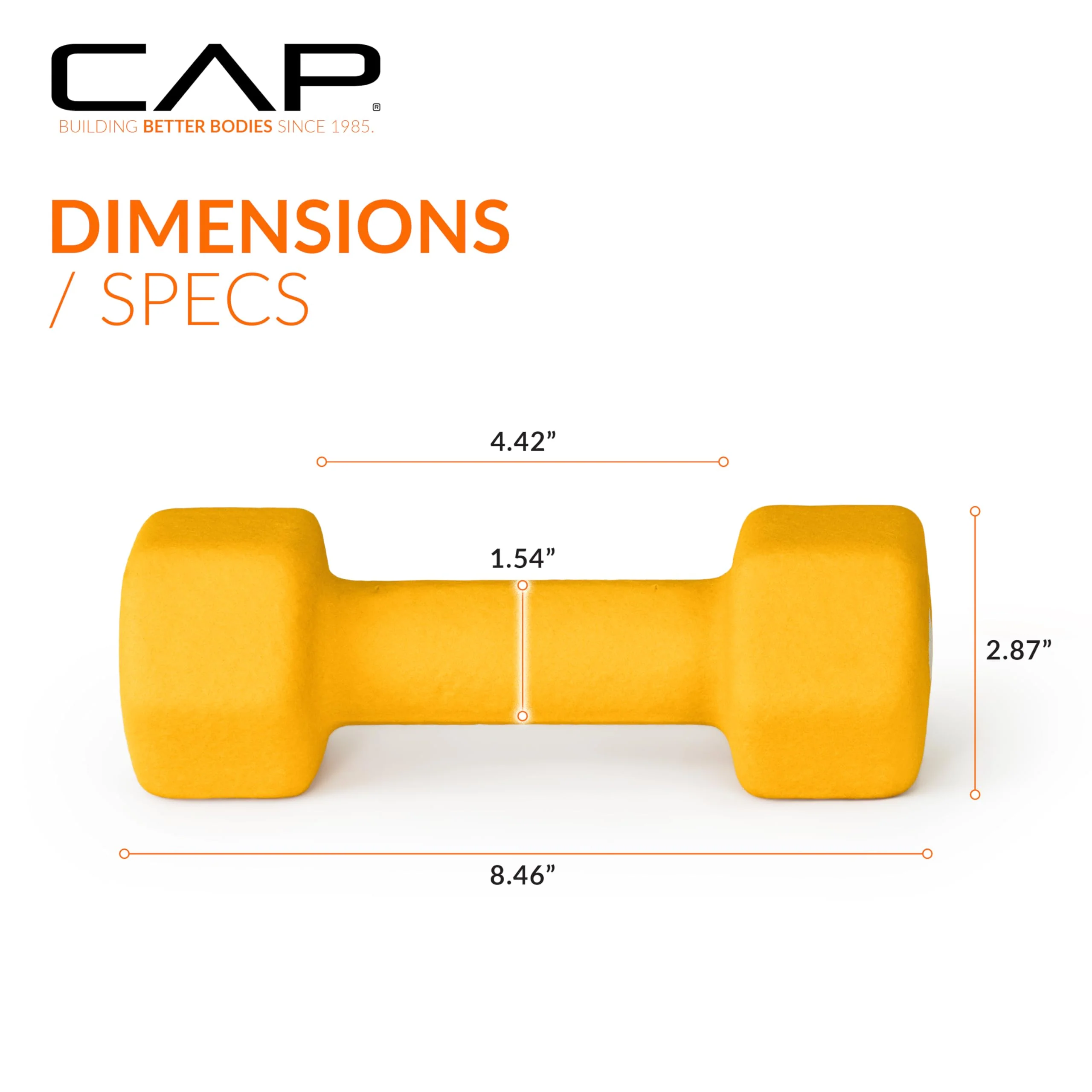 CAP Barbell Neoprene Dumbbell Weights, 7 lb Pair, Tuscan Gold - Image 6