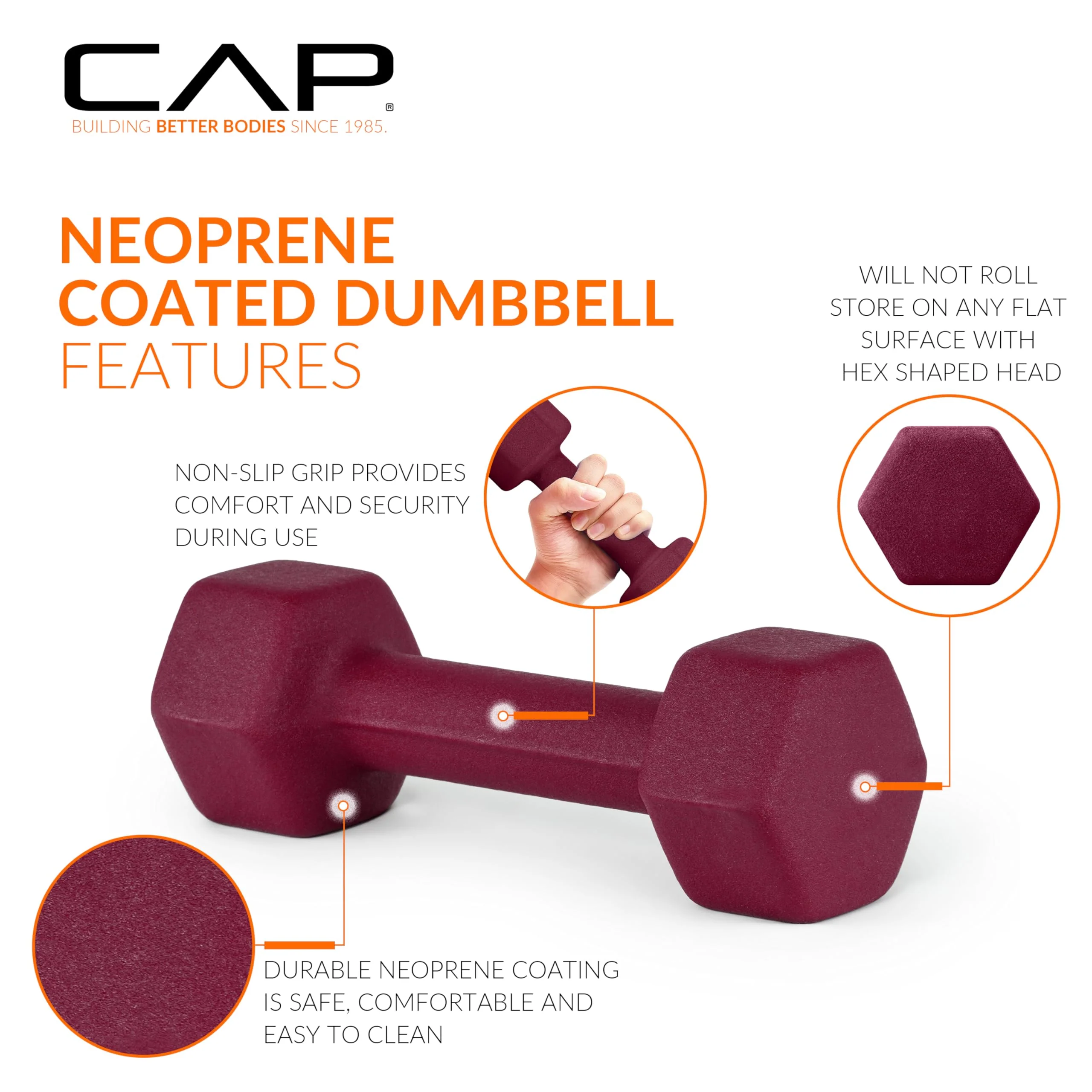CAP Barbell Neoprene Dumbbell Weights, 8 lb Pair, Shamrock - Image 5
