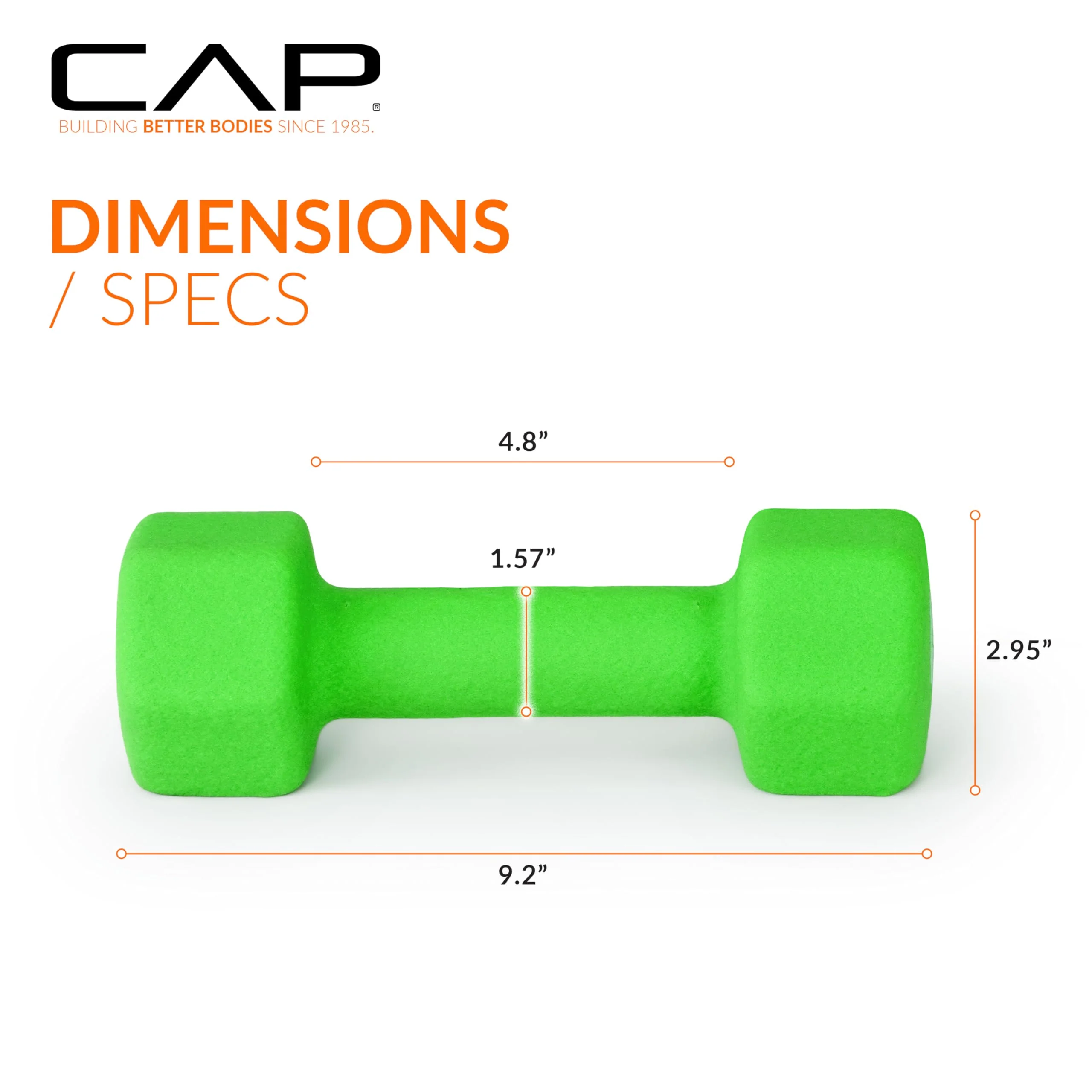 CAP Barbell Neoprene Dumbbell Weights, 8 lb Pair, Shamrock - Image 6