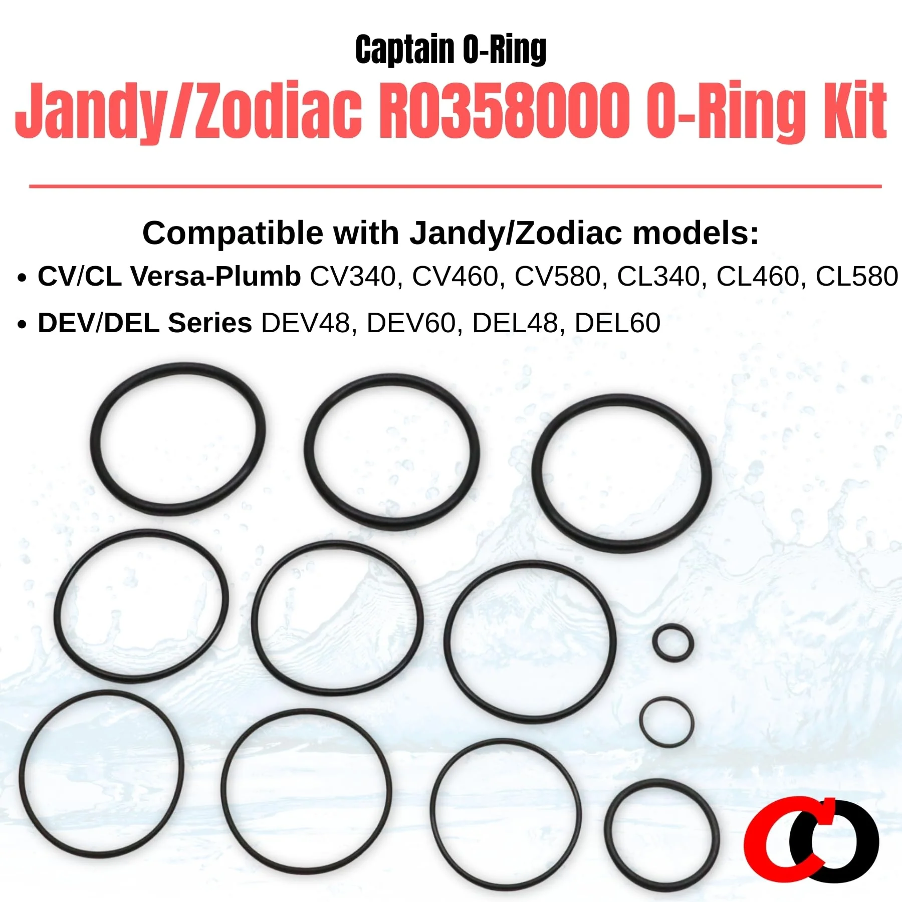 Captain O-Ring - R0358000 O-Ring Kit for Jandy/Zodiac Pool/Spa Filters (Includes 12 Orings) - Image 6