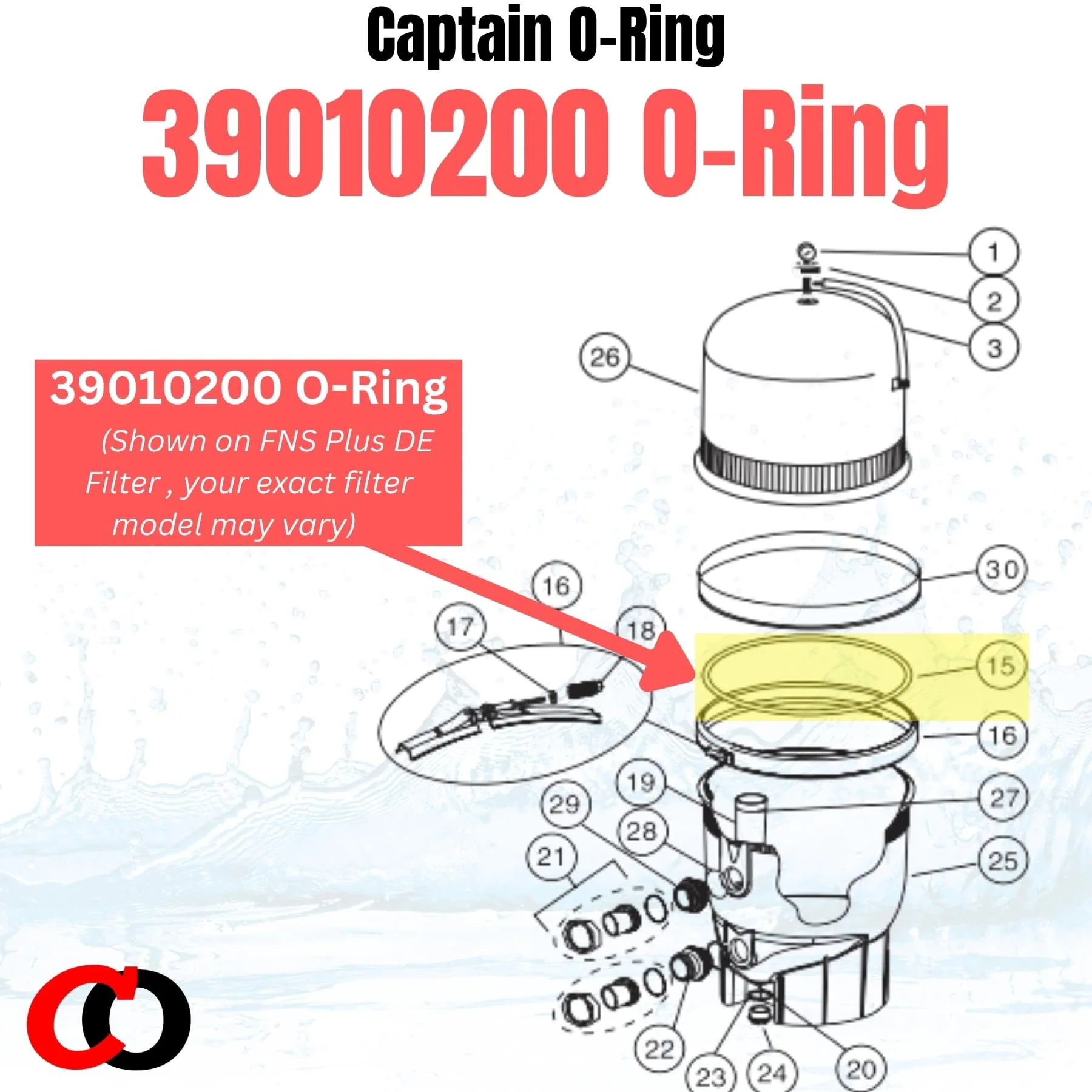 Captain O-Ring – Replacement 39010200 O-497 O-Ring for Pentair CCP 320/420/520 Clean & Clear Plus FNS 24/36/48/90 FNS Plus Pool DE Filter - Image 7