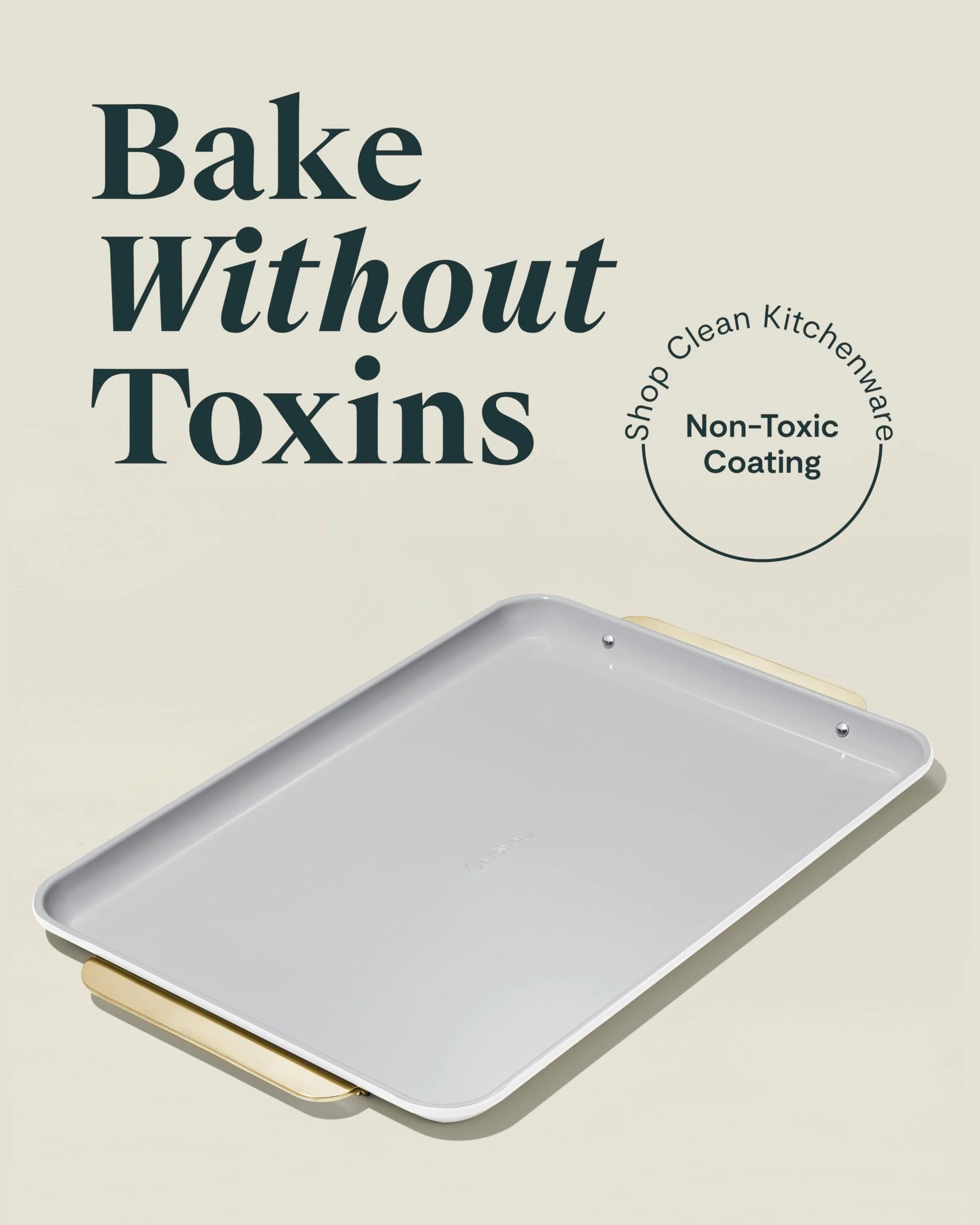 Caraway Non-Stick Ceramic Large Baking Sheet Duo - Naturally Slick Ceramic Coating - Non-Toxic, PTFE & PFOA Free - Perfect for Baking, Roasting, and More - Large (18" x 13") - White - Image 8