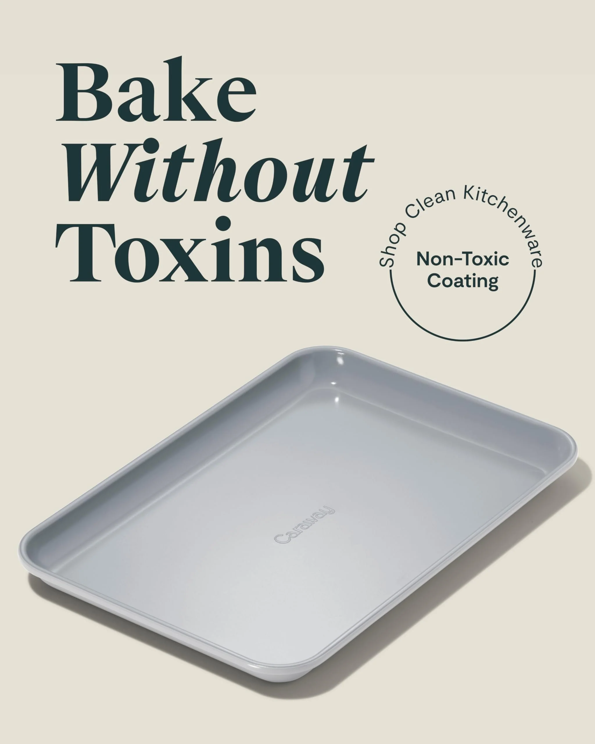 Caraway Nonstick Ceramic Small Baking Sheet (9x13”) – Non-Toxic, PTFE & PFOA Free – Oven Safe – Aluminized Steel Core – Mini Sheet Pan for Baking, Roasting & More - Gray - Image 8