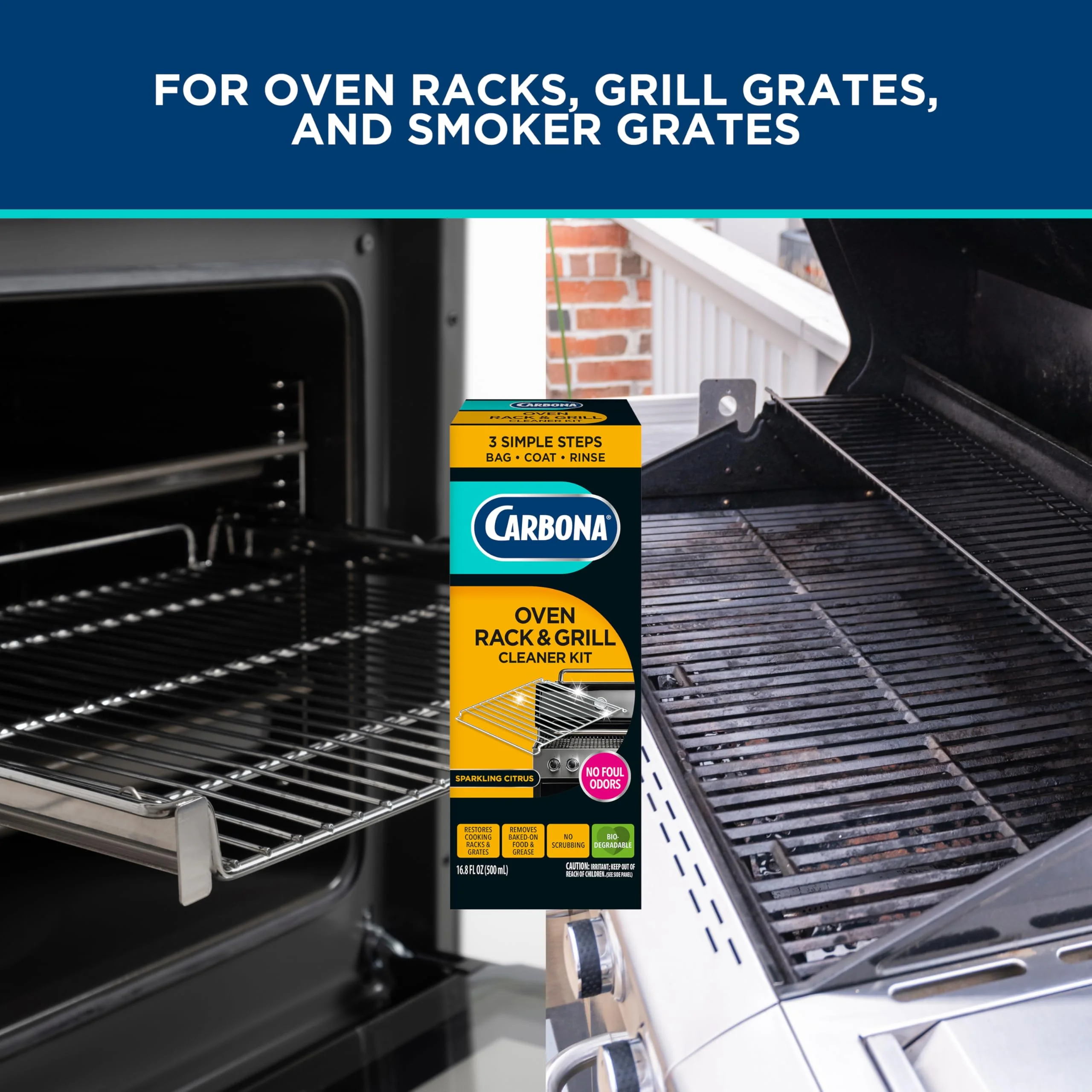 Carbona Oven Rack & Grill Cleaner | Eliminates Thick Grease & Build-Up | Griddle & BBQ Cleaning Solution | 16.8 Fl Oz, 1 Pack - Image 4