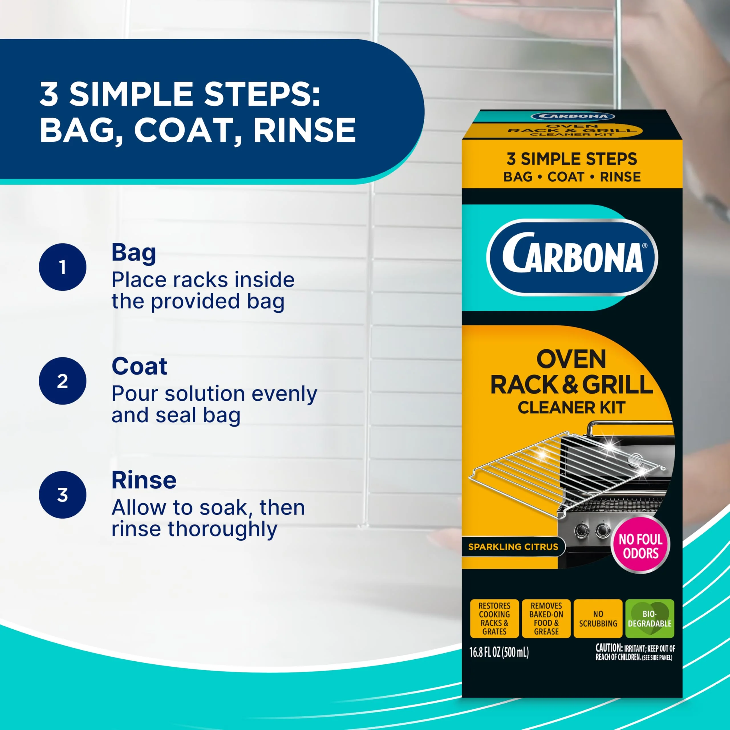 Carbona Oven Rack & Grill Cleaner | Eliminates Thick Grease & Build-Up | Griddle & BBQ Cleaning Solution | 16.8 Fl Oz, 1 Pack - Image 7