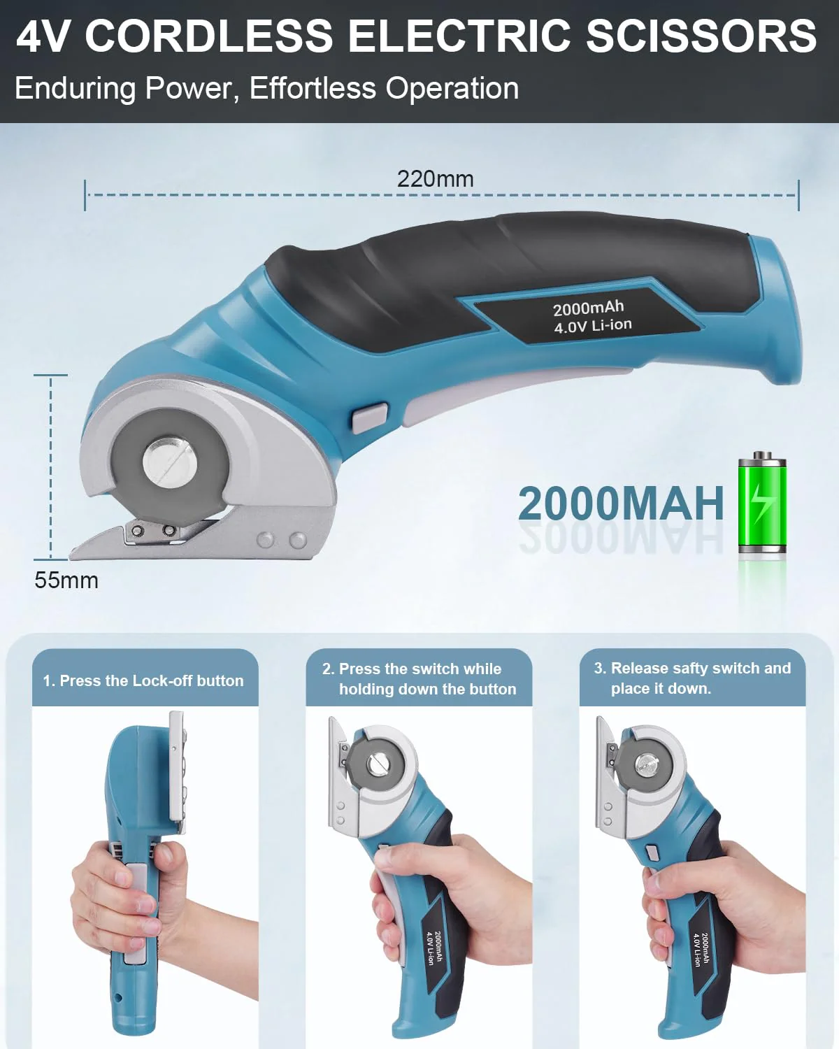 Cardboard Cutter Cordless Electric Scissors - Stocking Stuffers for Men Gifts Christmas 4V Electric Box Cutter for Cardboard Recycling, Heavy Duty Carpet Cutting Tool for Plastic, Thin Box, Leather - Image 6
