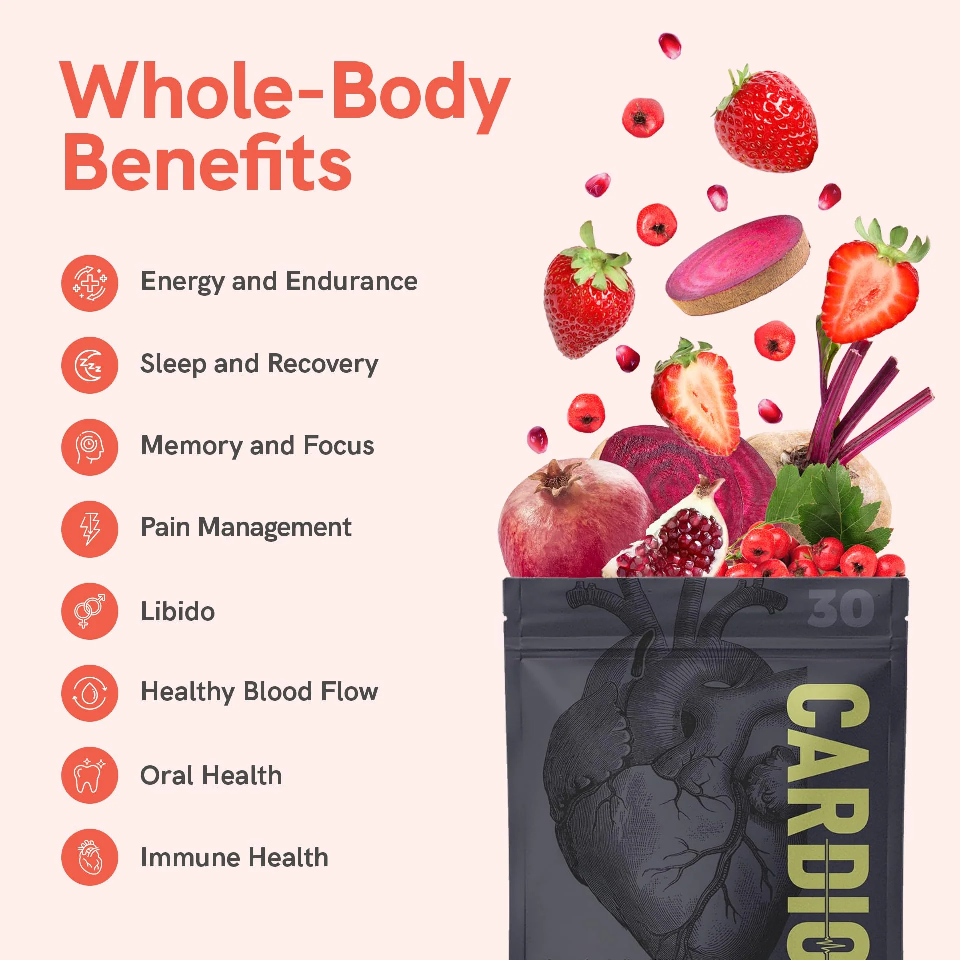 Cardio Miracle Nitric Oxide Supplement 30 Servings - Beet Root Powder with L-Arginine to Support Circulation, Blood Flow, Energy, Endurance, Stamina & Heart Health for Men and Women - Image 5