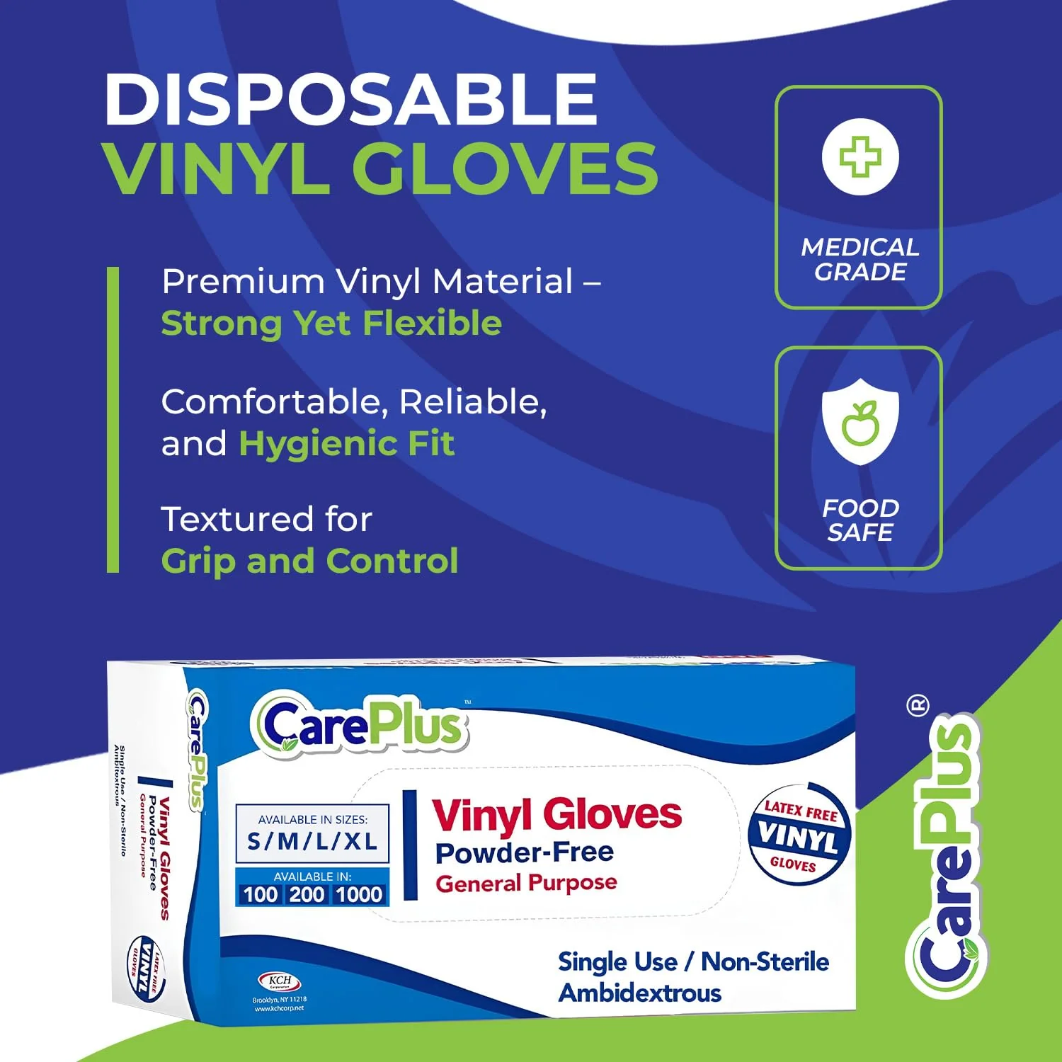 CARE PLUS Vinyl Gloves Clear Extra Large Size 200 Count | Heavy Duty, Non-Sterile, Powder-Free, Latex-Free Rubber | Food Prep, Kitchen & Cleaning Gloves, Ideal for Professional Use - Image 2