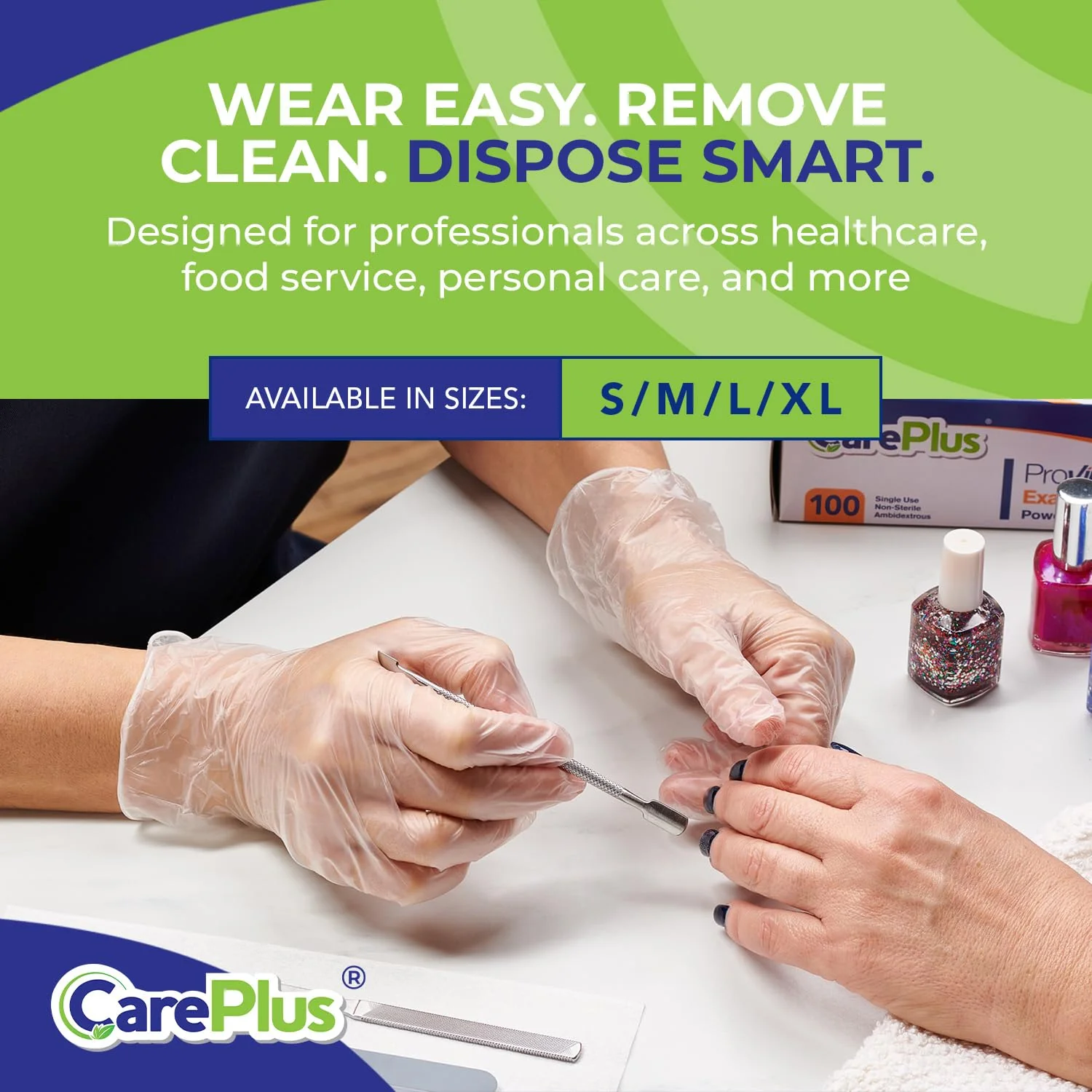 CARE PLUS Vinyl Gloves Clear Extra Large Size 200 Count | Heavy Duty, Non-Sterile, Powder-Free, Latex-Free Rubber | Food Prep, Kitchen & Cleaning Gloves, Ideal for Professional Use - Image 4