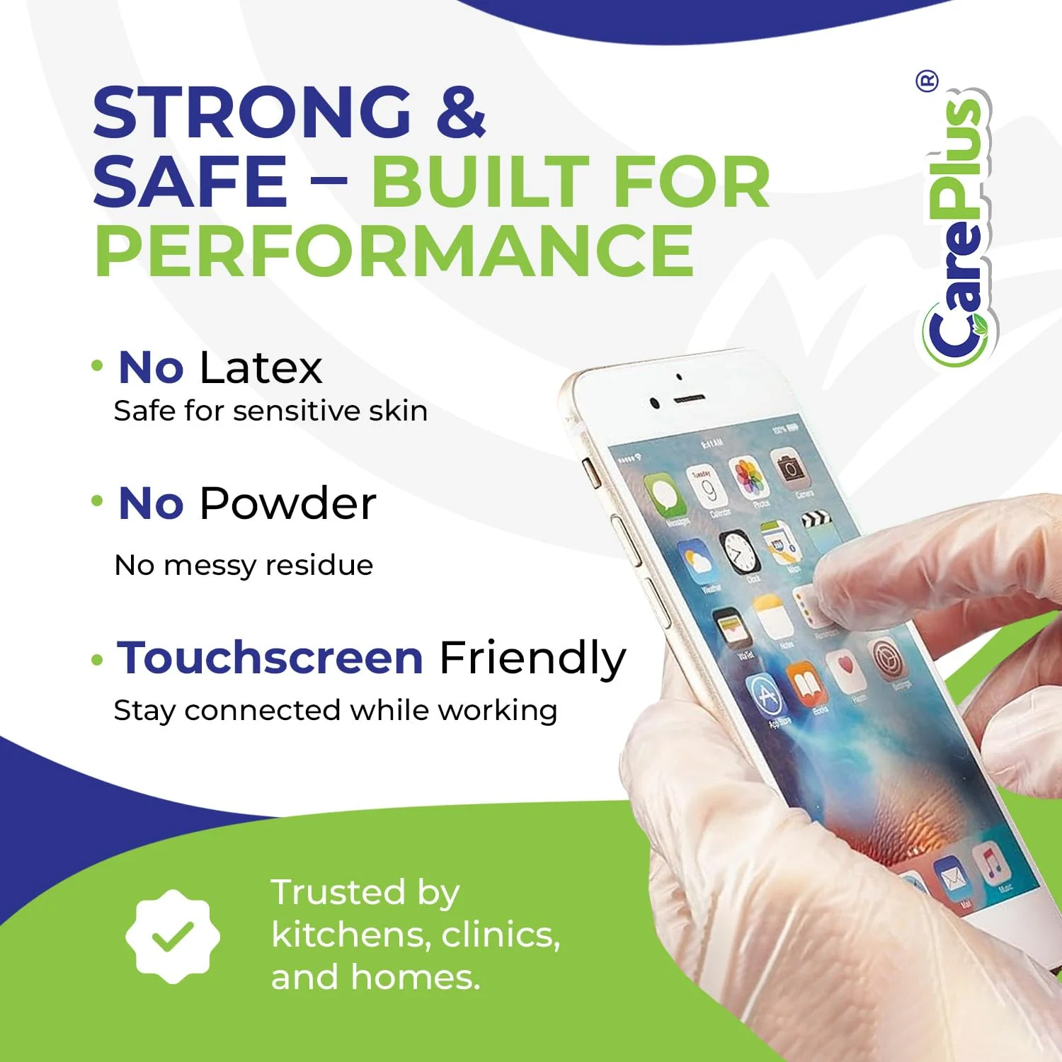 CARE PLUS Vinyl Gloves Clear Extra Large Size 200 Count | Heavy Duty, Non-Sterile, Powder-Free, Latex-Free Rubber | Food Prep, Kitchen & Cleaning Gloves, Ideal for Professional Use - Image 7