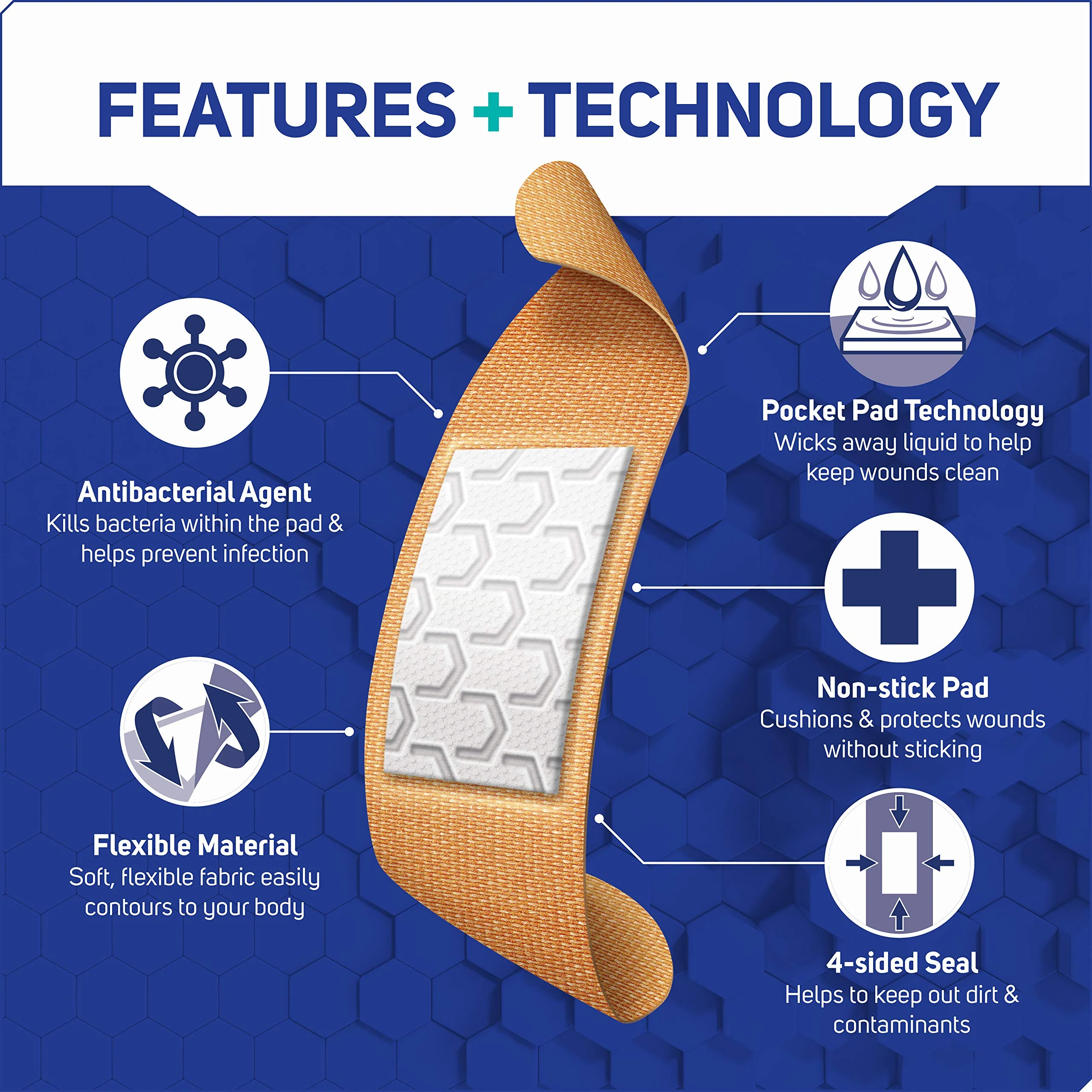 Care Science Fabric Adhesive Bandages, 200 ct Bulk Assorted Sizes | Flexible + Breathable Protection for First Aid and Wound Care - Image 3
