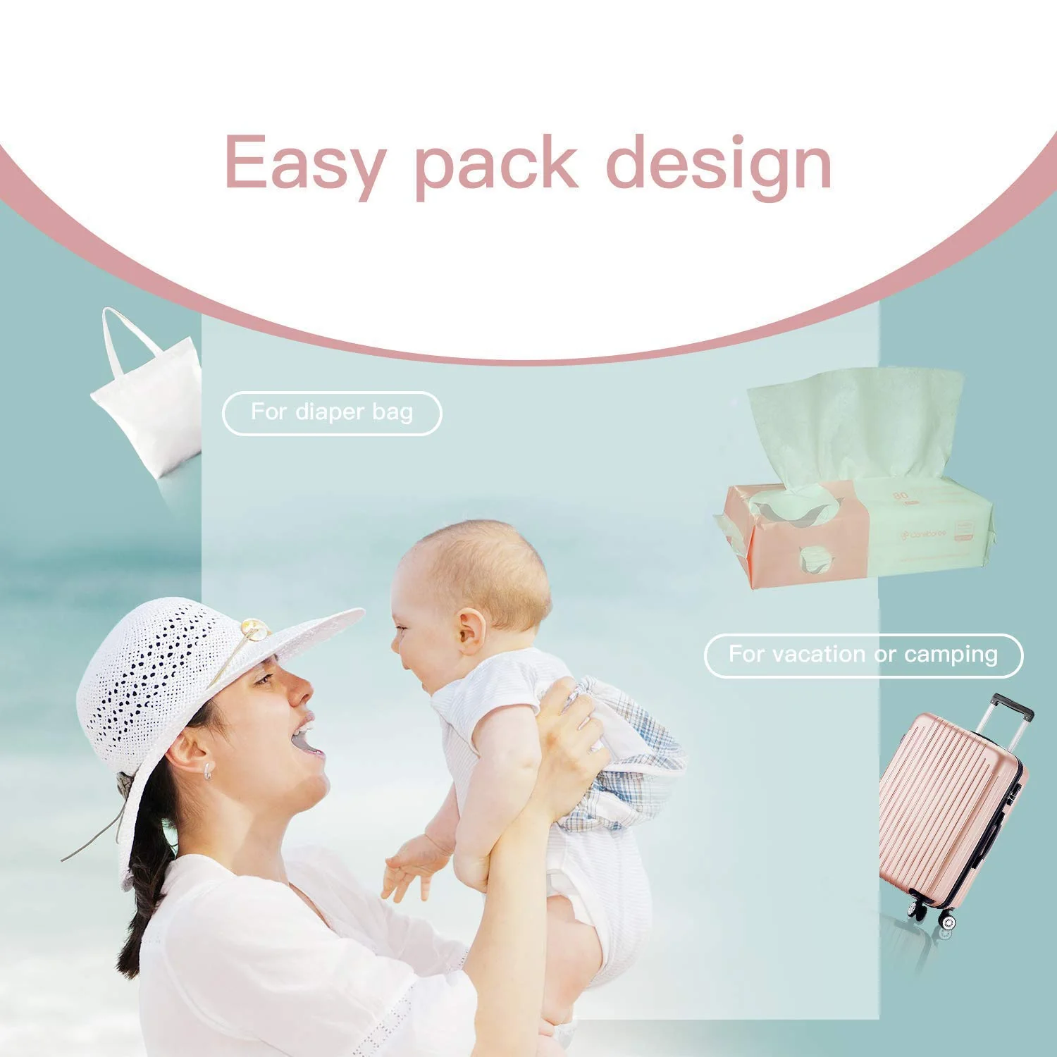 Careboree Extra Thick Dry Wipe, Disposable Face Drying Towel 100% Cotton, Lint-Free Cotton Tissues (2 Pack) - Image 4