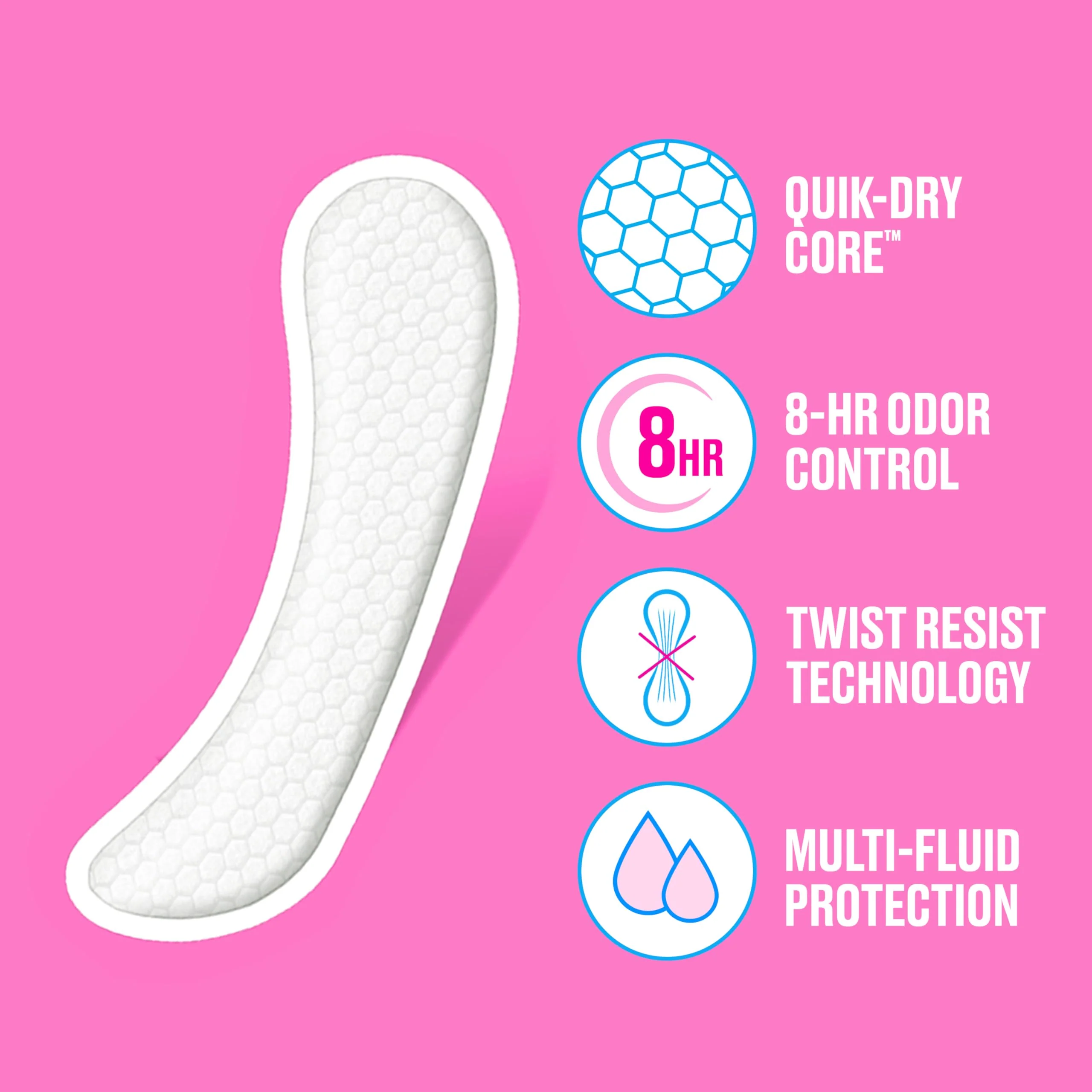Carefree Panty Liners for Women, Extra Long, Wrapped, Unscented, 93ct | Pantiliners, Carefree, Daily Liners for Women, Light Periods and Leaks, 8-Hour Odor Control | 93ct (Packaging May Vary) - Image 3