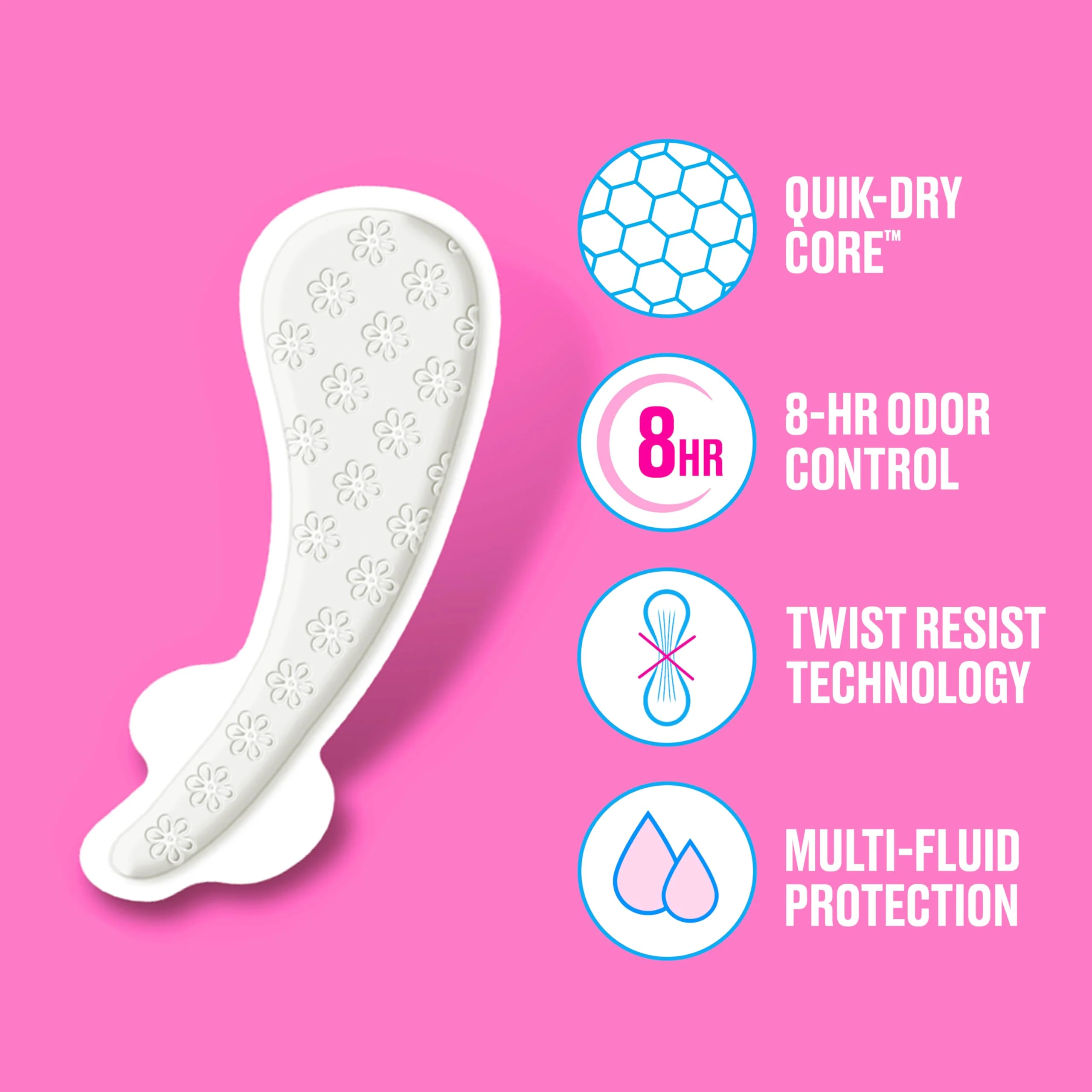 Carefree Panty Liners for Women, Thong Liners, Unwrapped, Unscented, 49ct - Image 3