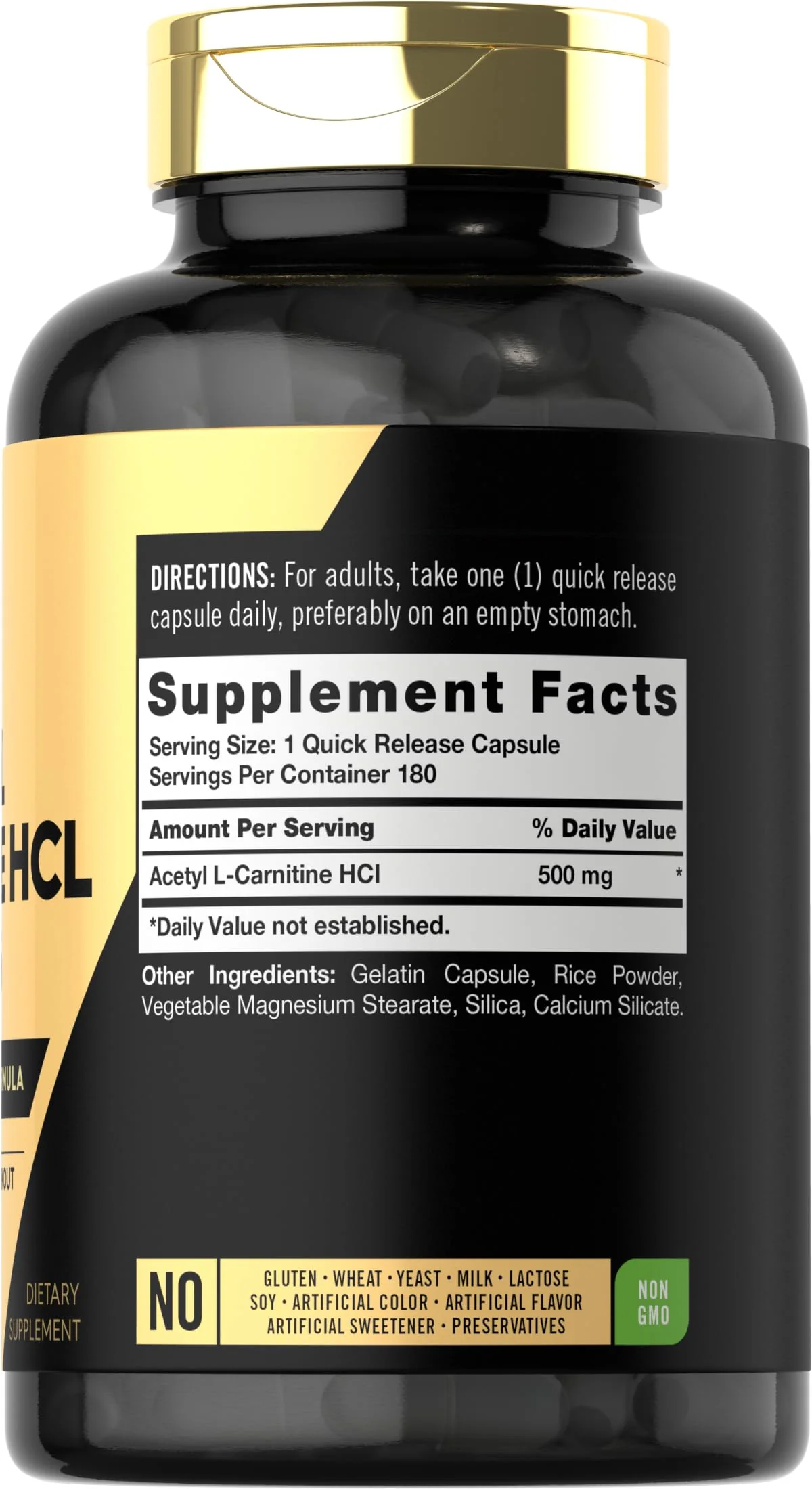 Carlyle Acetyl L-Carnitine HCL Supplement | 500mg Capsules | 180 Count | Advanced Athlete Formula | Non-GMO & Gluten Free - Image 8