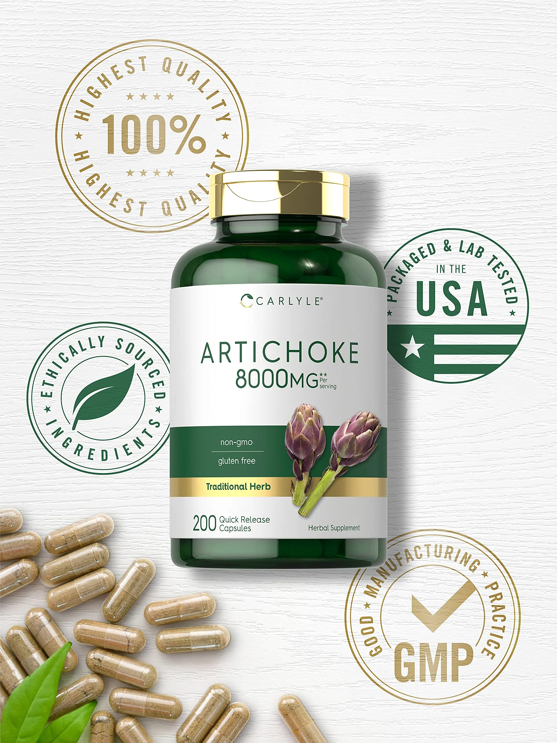 Carlyle Artichoke Extract Capsules | 200 Count | Non-GMO, Gluten Free Supplement - Image 4