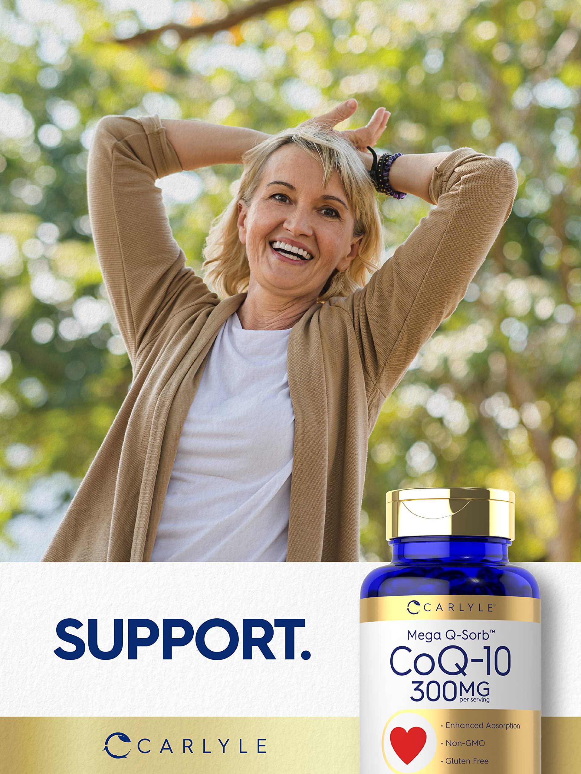 Carlyle CoQ10 300mg | 120 Softgels | Mega Q-Sorb Coenzyme Q-10 | with Black Pepper Extract | Non-GMO, Gluten Free Supplement - Image 3