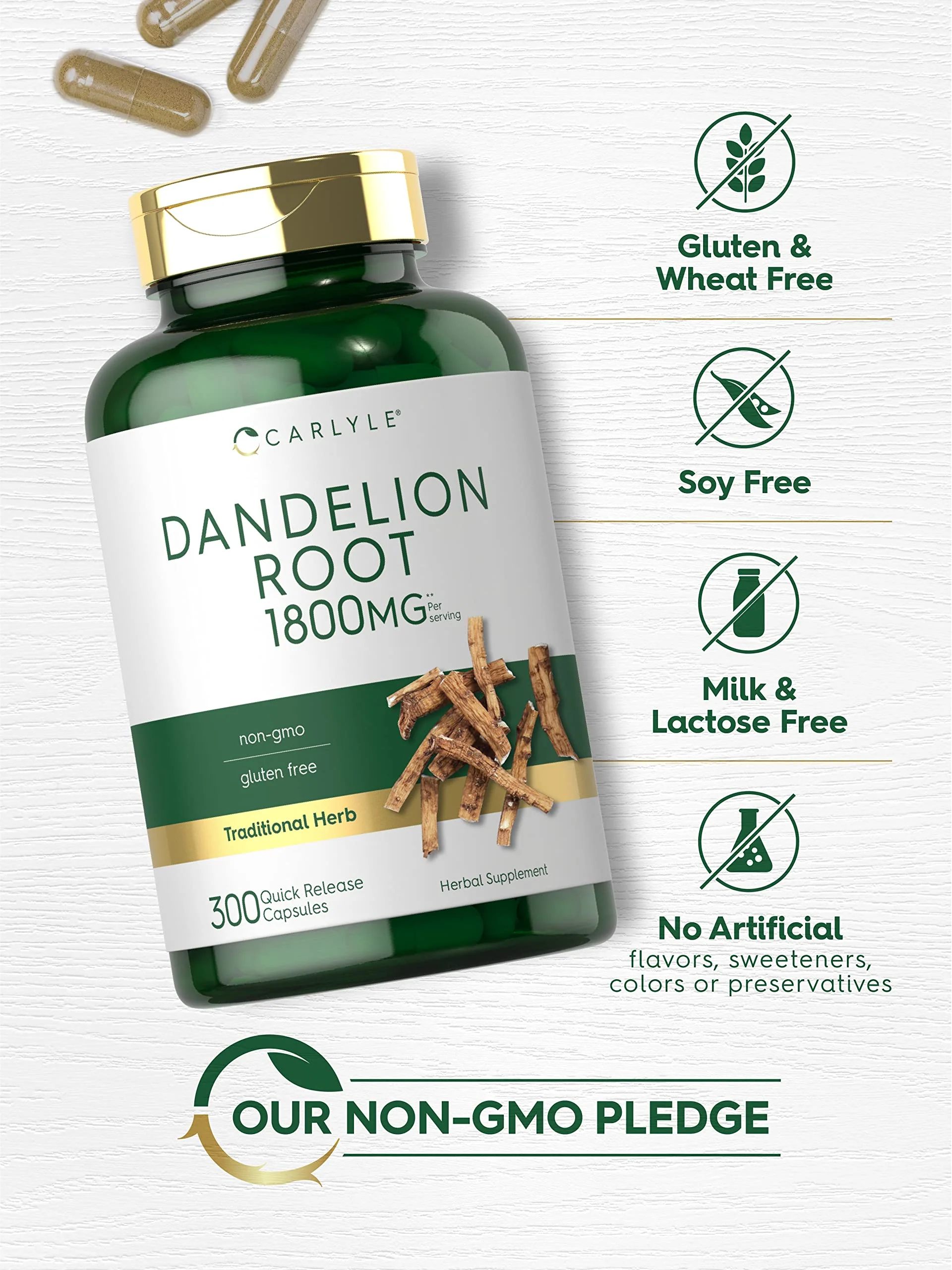 Carlyle Dandelion Root Extract | 300 Capsules | Herb Supplement | Taraxacum Officinale | Non-GMO and Gluten Free - Image 5