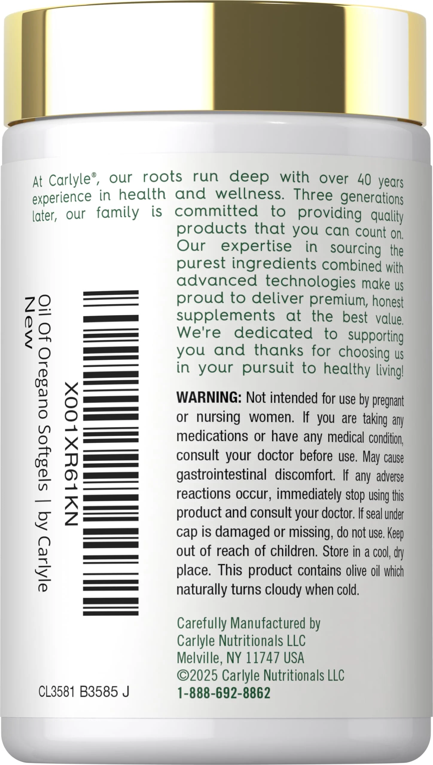 Carlyle Oregano Oil Supplement | 150 Softgel Capsules | Contains Carvacrol | Non-GMO & Gluten Free Formula - Image 3