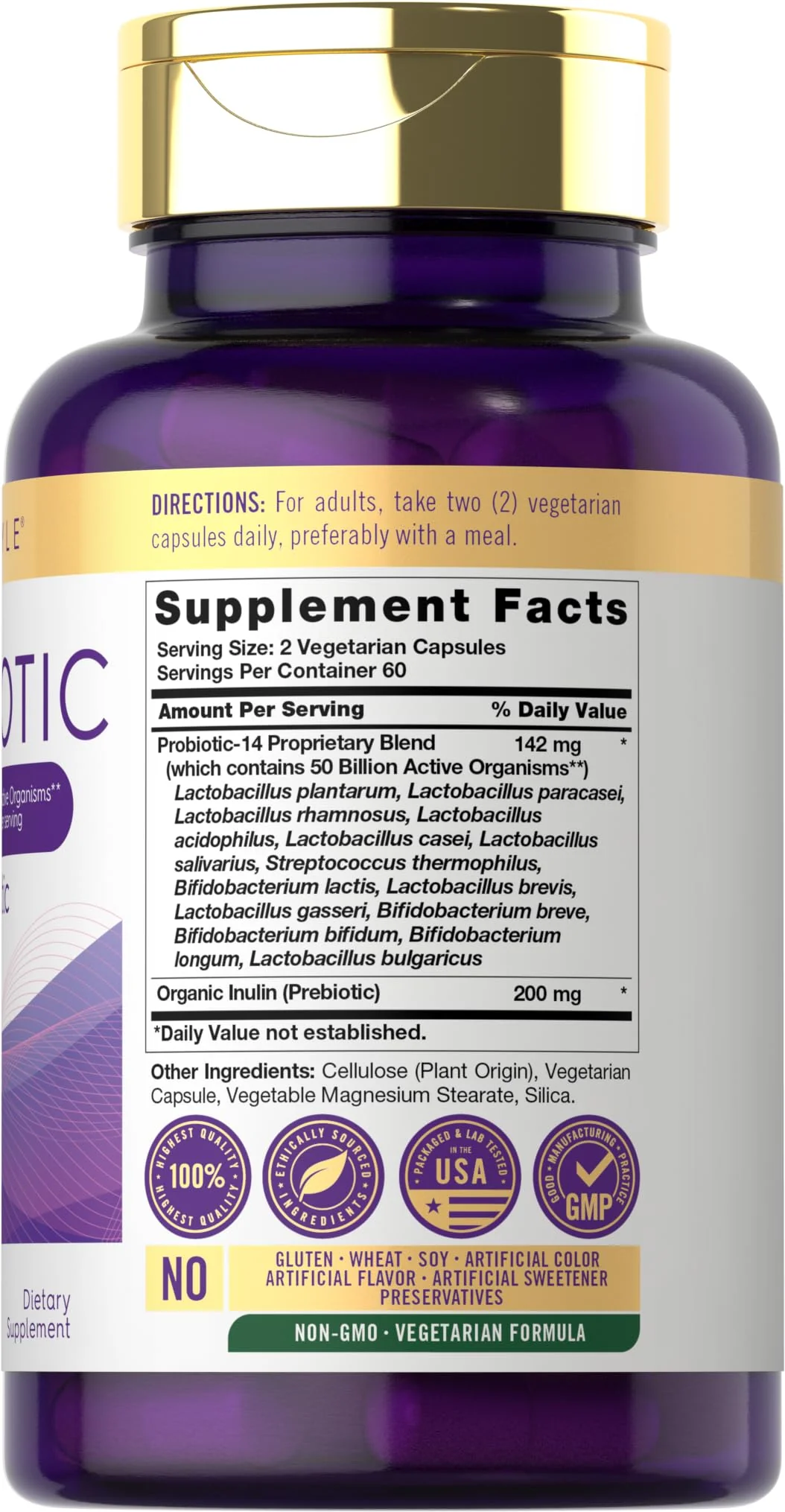 Carlyle Probiotics with Prebiotics | 120 Capsules | 50 Billion Active Organisms | Non-GMO & Gluten Free Supplement - Image 8