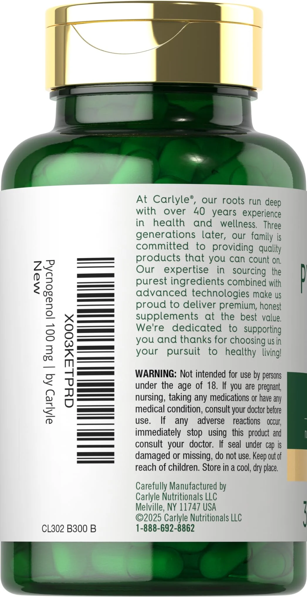 Carlyle Pycnogenol 100mg | 30 Capsules | French Maritime Pine Bark Extract | Pinus Pinaster | Non-GMO and Gluten Free Supplement - Image 6