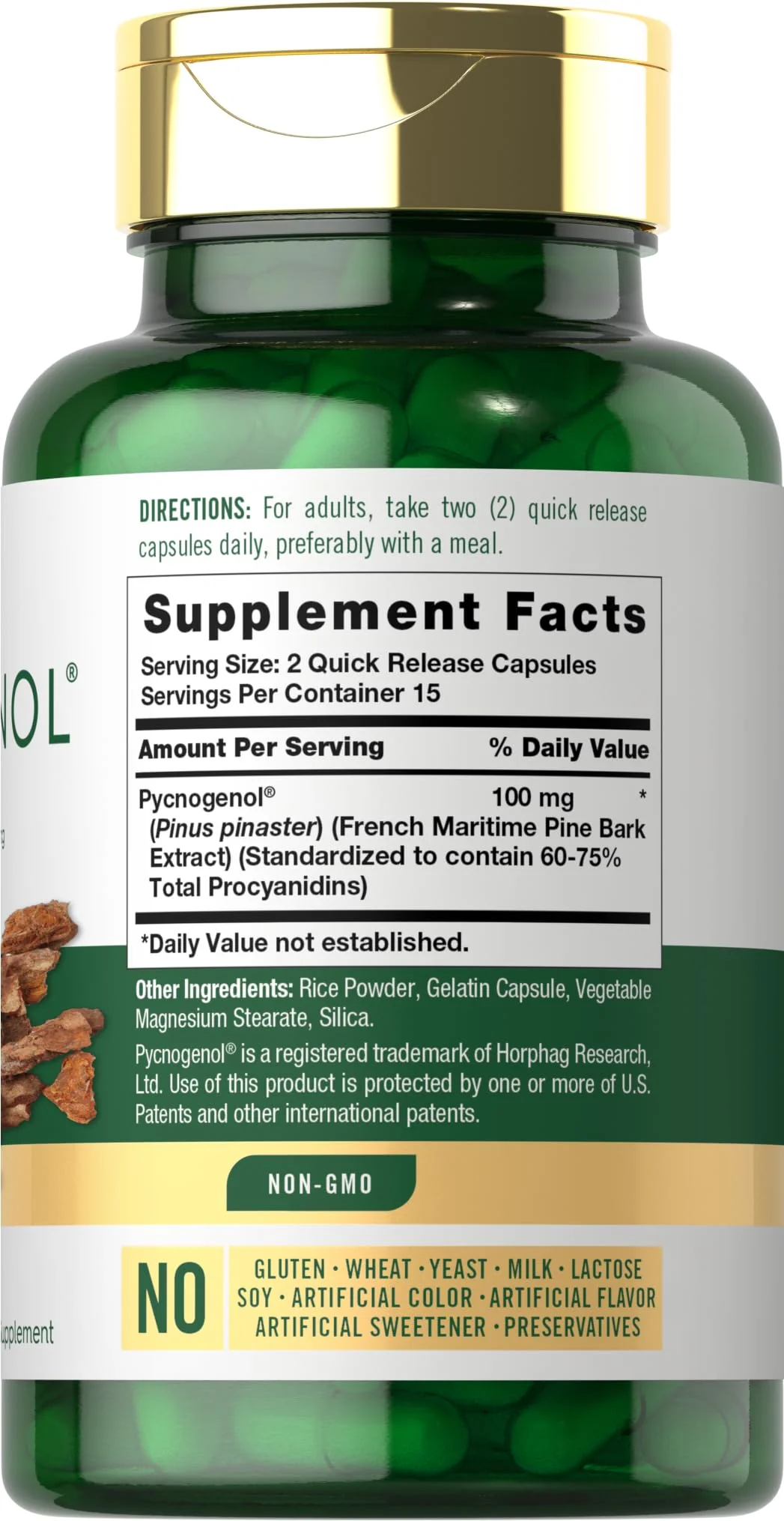 Carlyle Pycnogenol 100mg | 30 Capsules | French Maritime Pine Bark Extract | Pinus Pinaster | Non-GMO and Gluten Free Supplement - Image 7