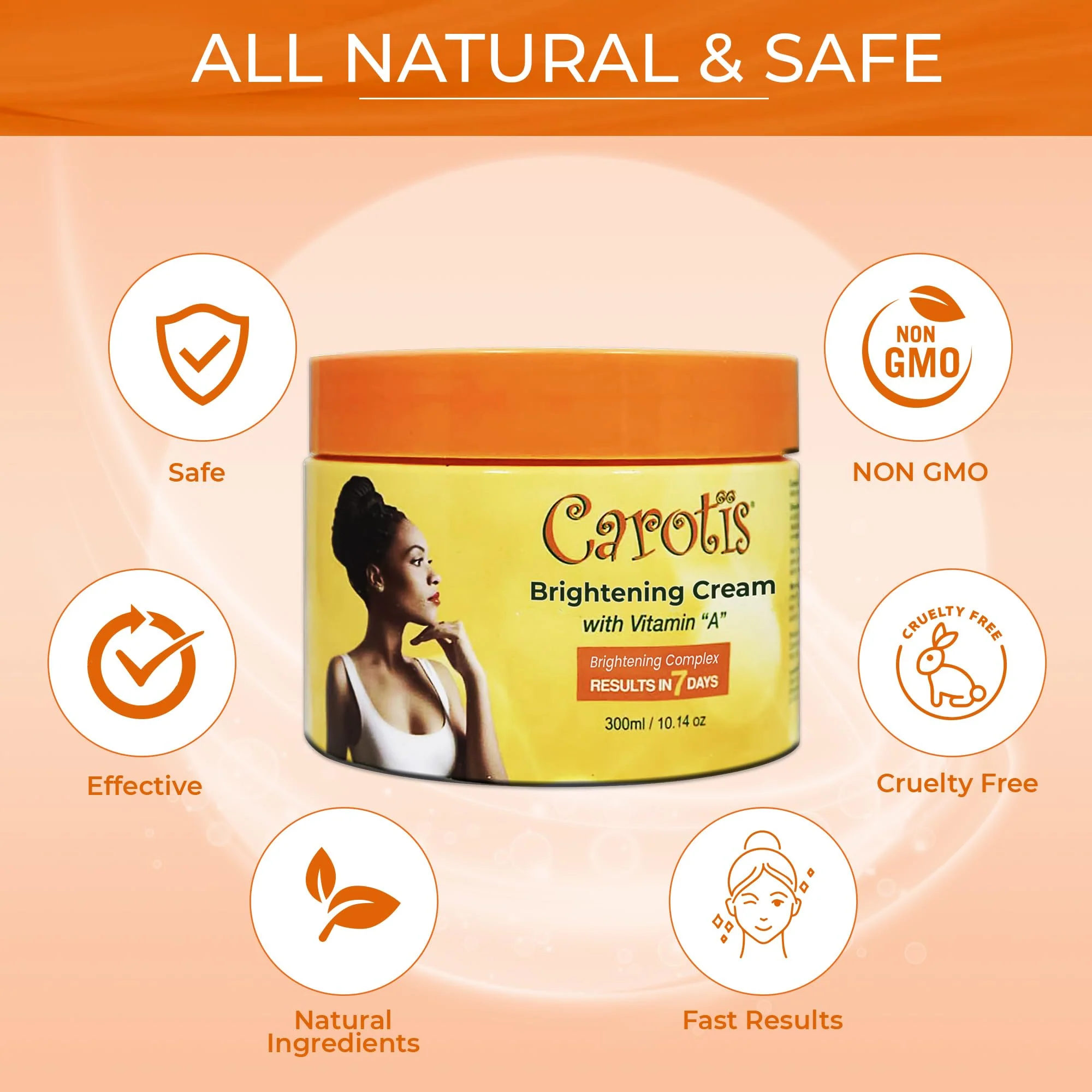 CAROTÏS, Skin Brightening Cream – 300ml / 10.14fl oz – 7 Day Night Cream for Uneven Skin Tone, with Vitamin A - Image 2