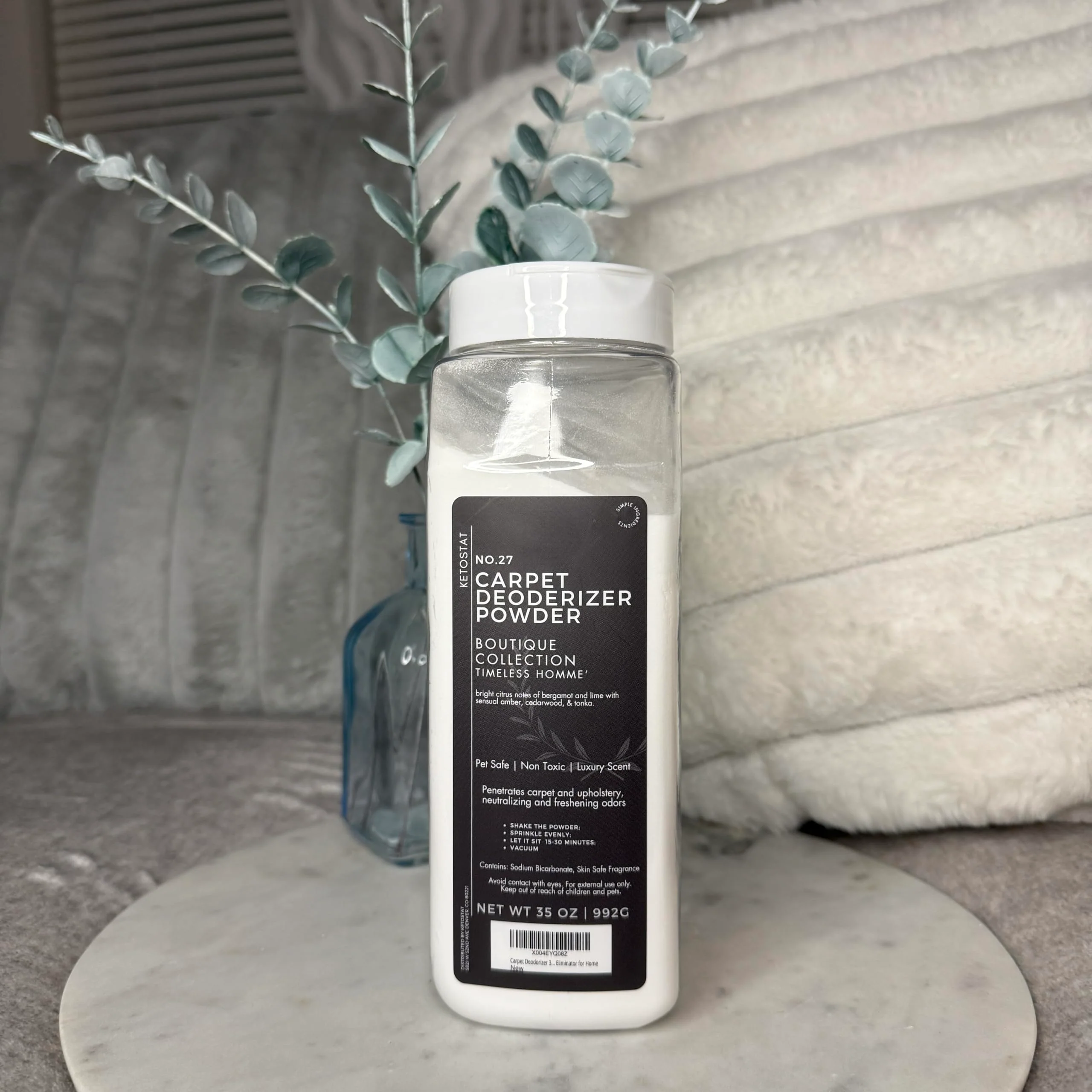 Carpet Deodorizer 35 Oz Carpet Freshner Powder, Hotel Scent Upholstery Deodorizer Vaccuum Safe Pet Odor Eliminator for Home - Luxury Room Deoderizer Timeless Homme - Image 2