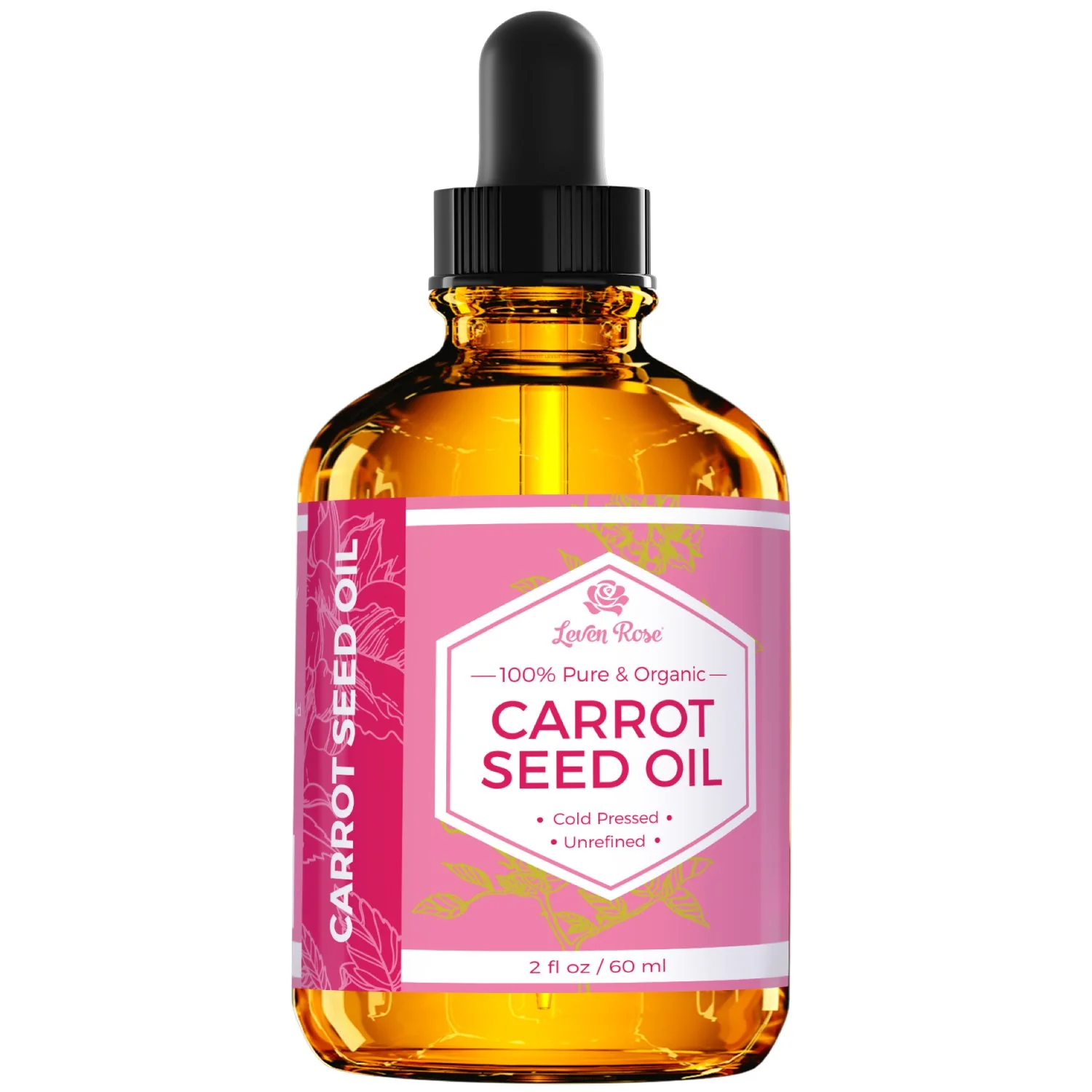 Carrot Seed Oil by Leven Rose, 100% Pure Unrefined Cold Pressed Moisturizer for Hair Skin and Nails 2 oz - Image 6