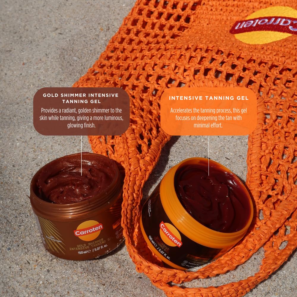 Carroten Intensive Tanning Gel | Browning Tan Accelerator | Non-Greasy, Water-Resistant with Carrot & Coconut Oil | Vitamin A & E For Moisture & Hydration | 5 Fl Oz + Spatula - Image 4