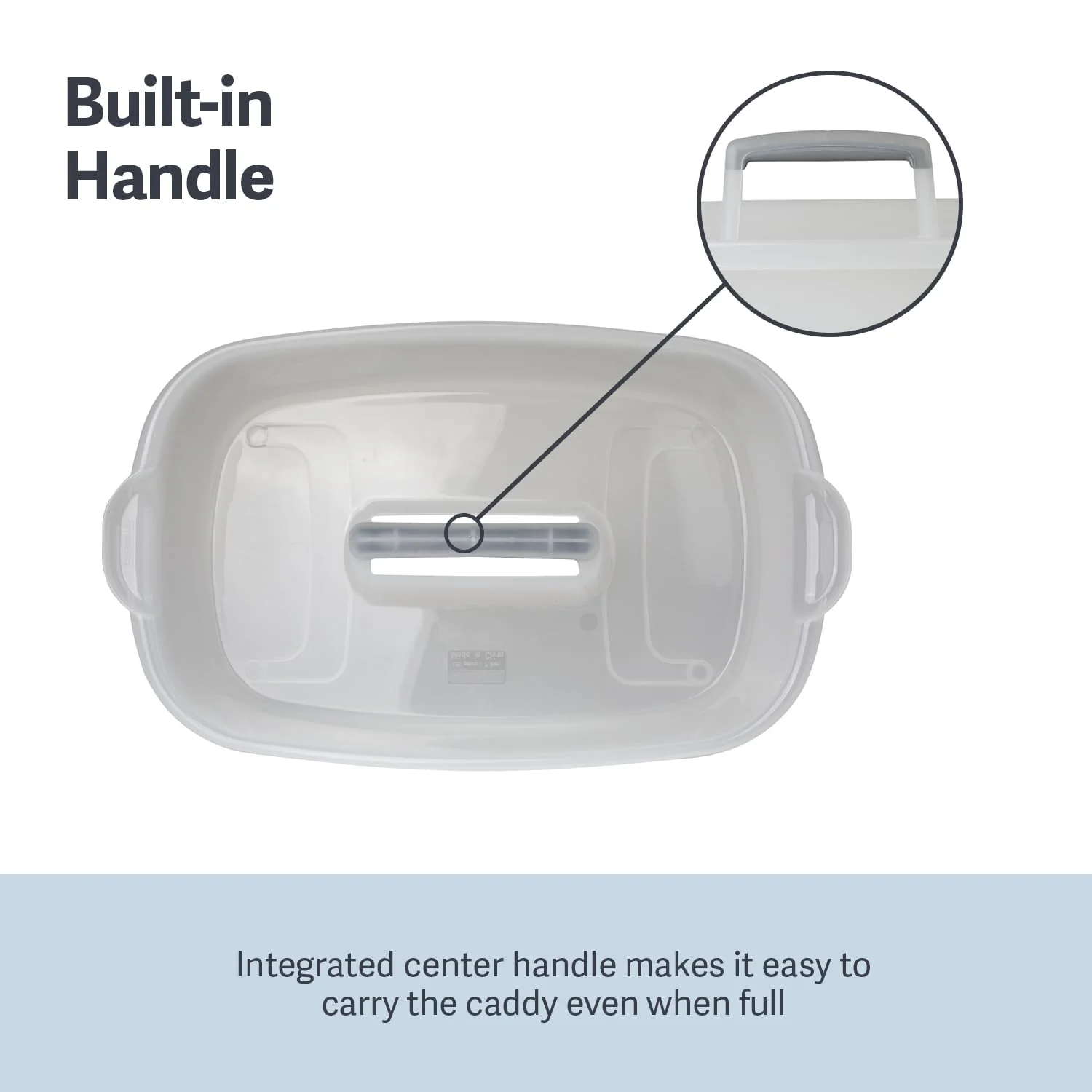Casabella Plastic Multipurpose Cleaning Storage Caddy with Handle, 1.5-Gallon, Clear - Image 6