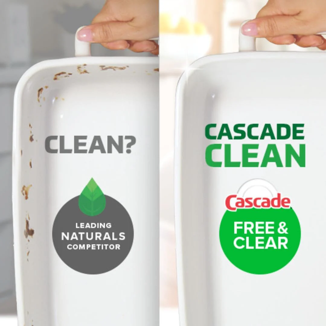 Cascade Free & Clear Dishwasher Pods, Dishwasher Detergent, Dish Detergent Soap, Lemon Essence, 19 Count - Image 7