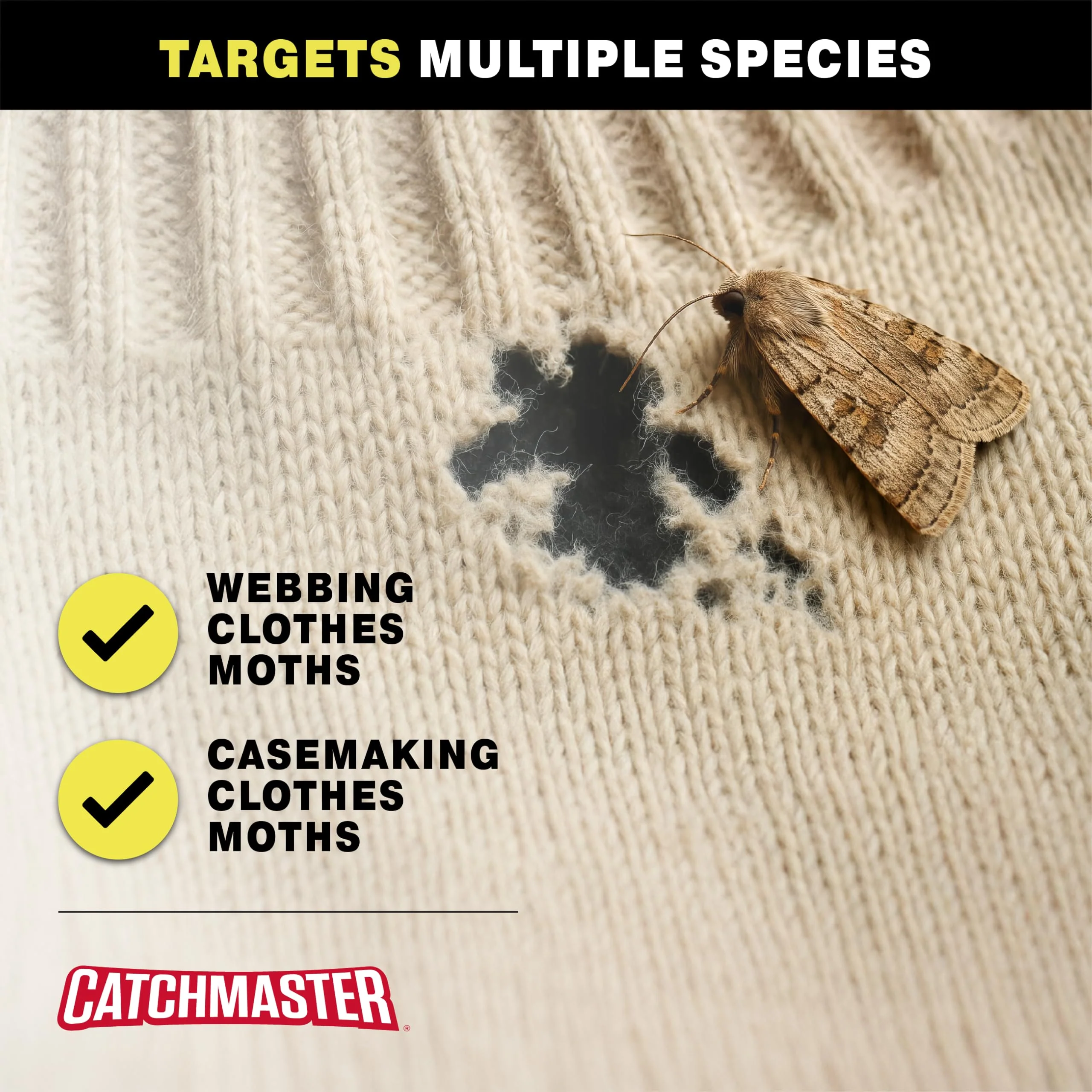Catchmaster Clothing Moth Traps with Premium Extra Strength Odorless Pheromone Technology – Red, XL, Extra-Strength Glue – Traps & Targets Casemaking and Webbing Moths - 6-Pack - Image 6