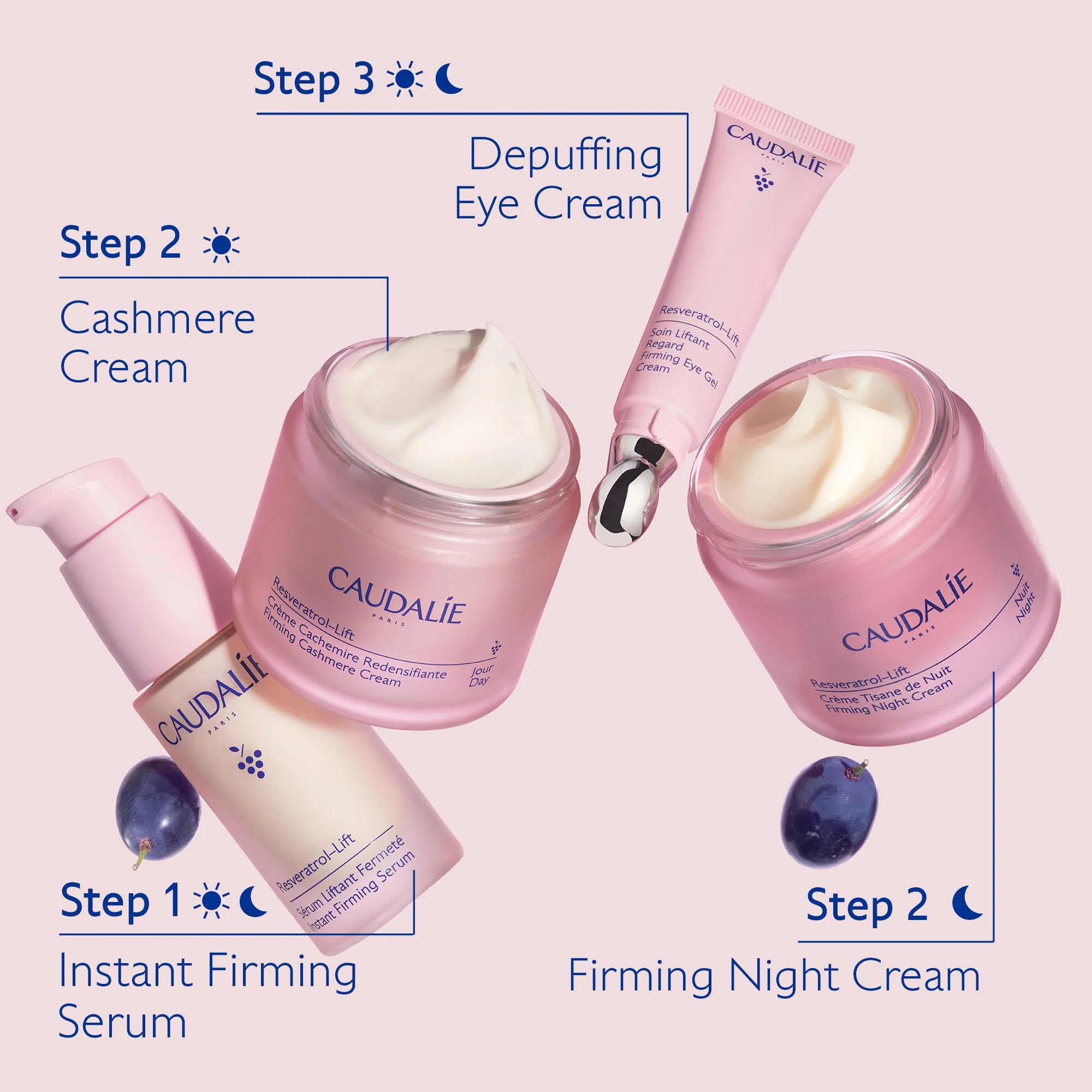 Caudalie Resveratrol-Lift Firming Depuffing Eye Gel Cream with Peptides, Hyaluronic Acid, and Vegan Collagen I - 15 mL - Image 3