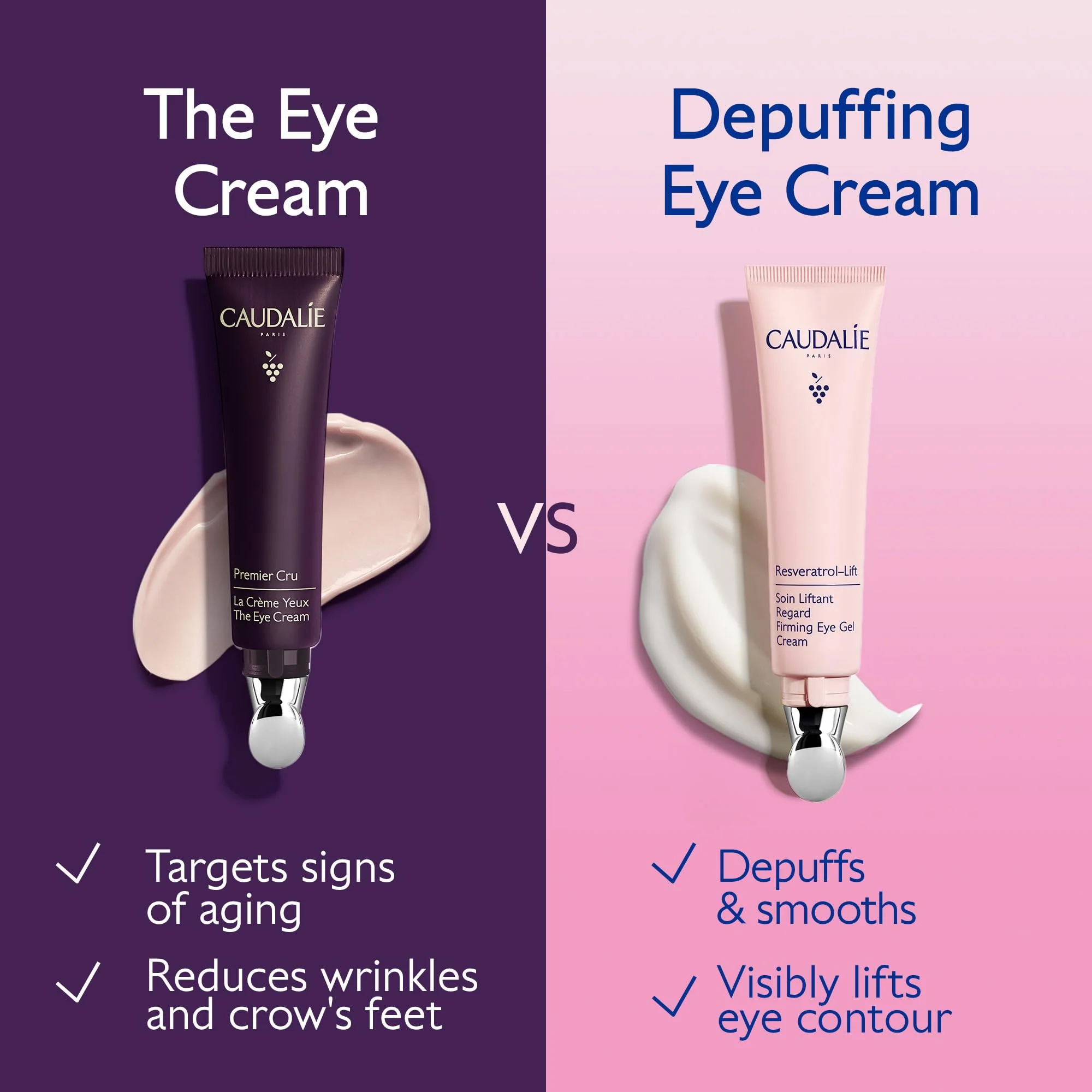 Caudalie Resveratrol-Lift Firming Depuffing Eye Gel Cream with Peptides, Hyaluronic Acid, and Vegan Collagen I - 15 mL - Image 4