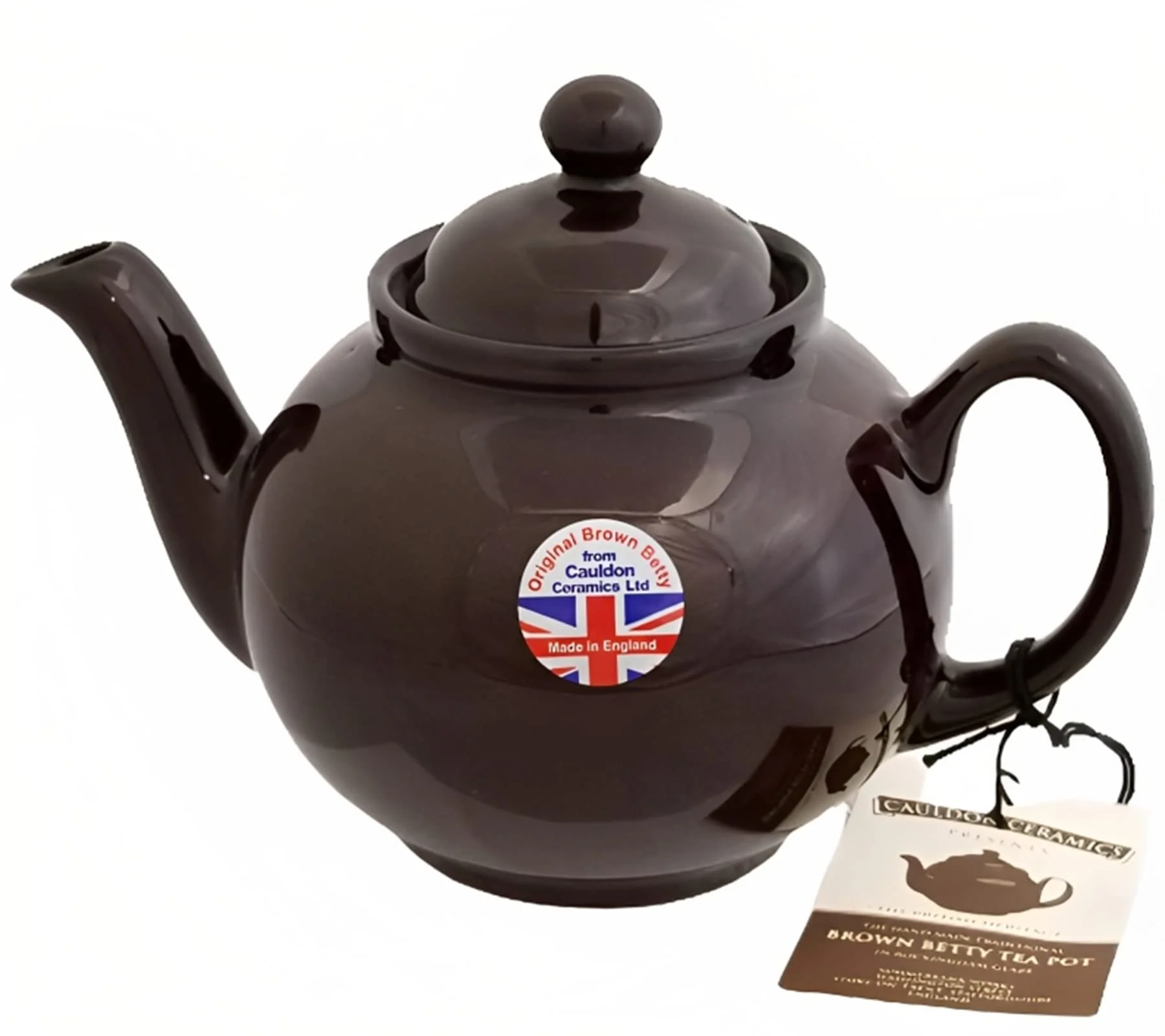 Cauldon Ceramics Classic Brown Betty Teapot | Hand Made 6 Cup Brown Betty Teapot | Made with Traditional Staffordshire Red Clay | Ceramic Teapot for Loose Leaf Tea or Teabags | 43 fl oz - Image 2