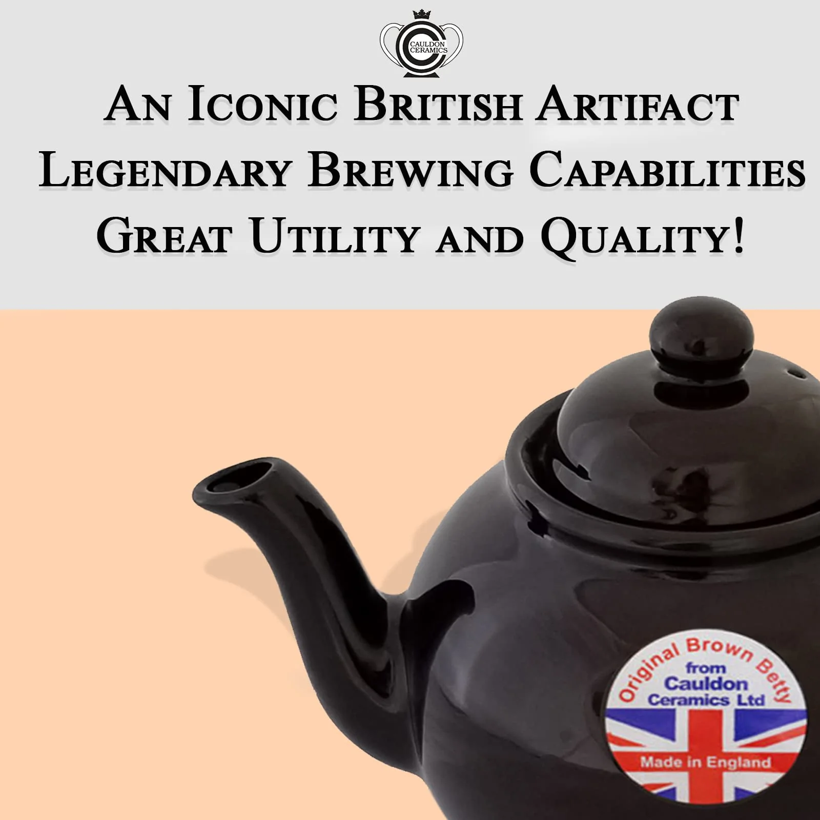 Cauldon Ceramics Classic Brown Betty Teapot | Hand Made 6 Cup Brown Betty Teapot | Made with Traditional Staffordshire Red Clay | Ceramic Teapot for Loose Leaf Tea or Teabags | 43 fl oz - Image 3