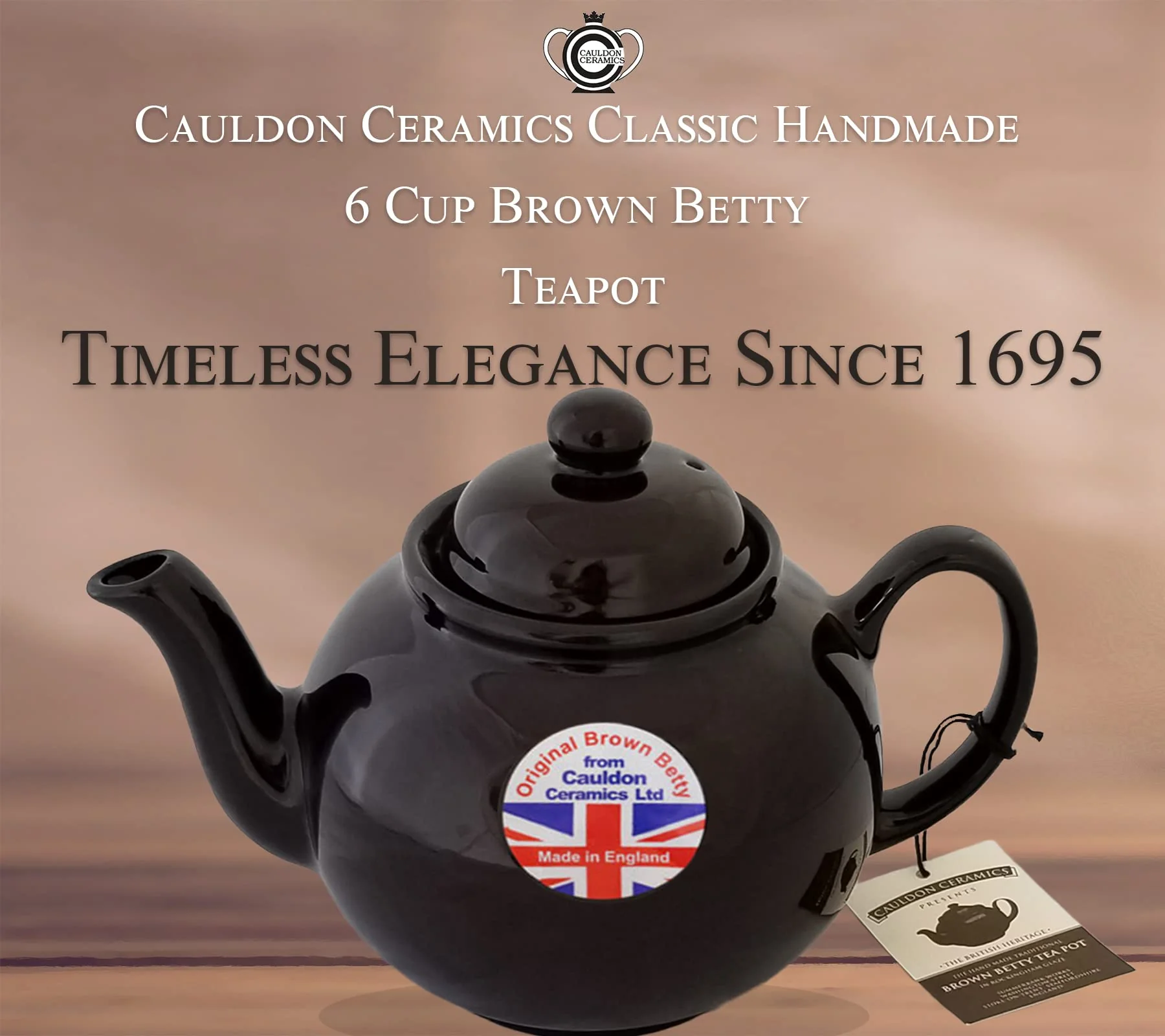 Cauldon Ceramics Classic Brown Betty Teapot | Hand Made 6 Cup Brown Betty Teapot | Made with Traditional Staffordshire Red Clay | Ceramic Teapot for Loose Leaf Tea or Teabags | 43 fl oz - Image 7