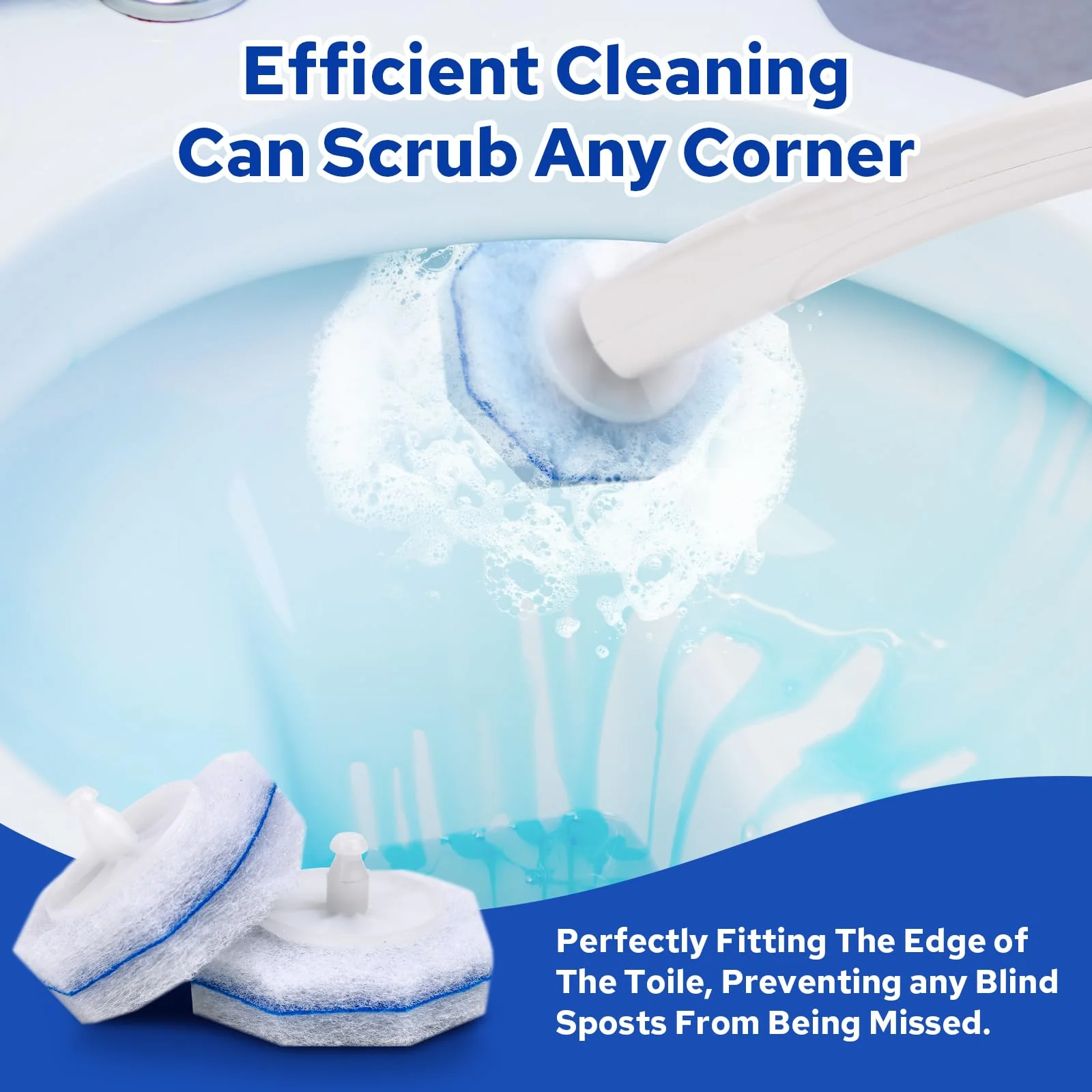 Cecailin® 60pcs Disposable Toilet Brush. Bathroom Cleaning. Disposable Bowl Cleaners Compatible with Most Toilet Brushes - Image 2