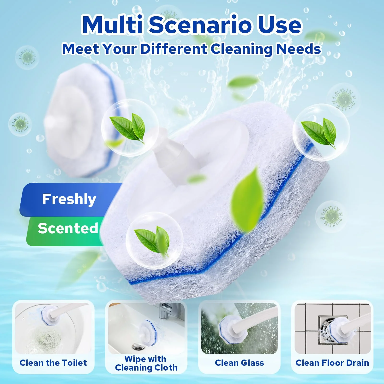 Cecailin® 60pcs Disposable Toilet Brush. Bathroom Cleaning. Disposable Bowl Cleaners Compatible with Most Toilet Brushes - Image 3