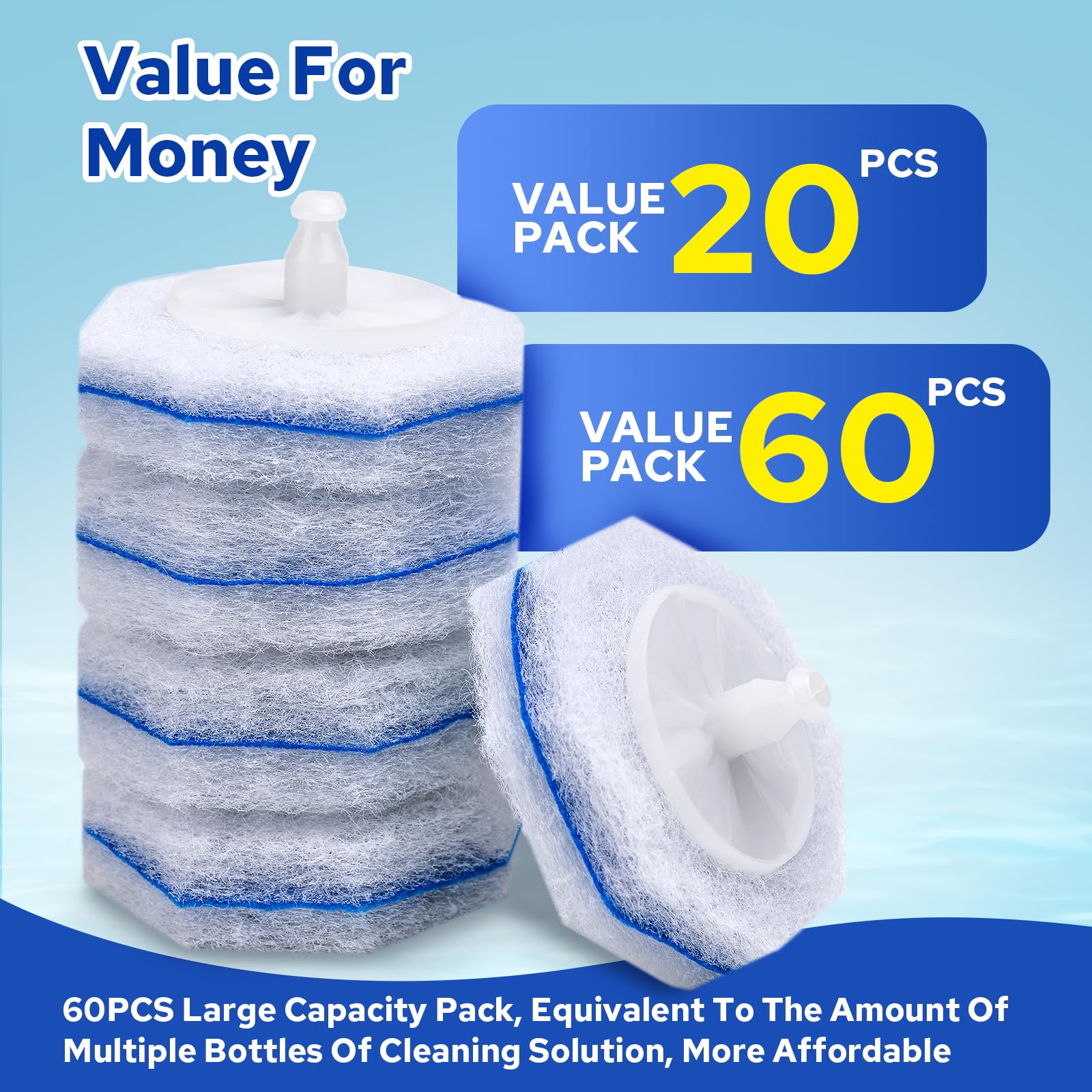 Cecailin® 60pcs Disposable Toilet Brush. Bathroom Cleaning. Disposable Bowl Cleaners Compatible with Most Toilet Brushes - Image 4