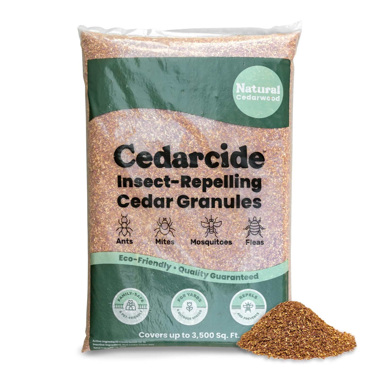 Cedar Lawn Patio Granules | Use on Fleas, Ticks, Ants, Spiders & Mosquitoes | Smells Great, Easy to Use | Family & Pet Safe | 1 Bag (8 Lbs) - Image 2