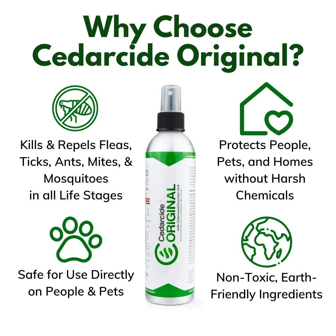 Cedarcide Original Bug Spray | Repel & Kill Fleas, Ticks, Mosquitoes, Mites, Ants & Chiggers | for use on People, Pets & Home | Natural Cedar Oil | Large Size Kit - Image 6