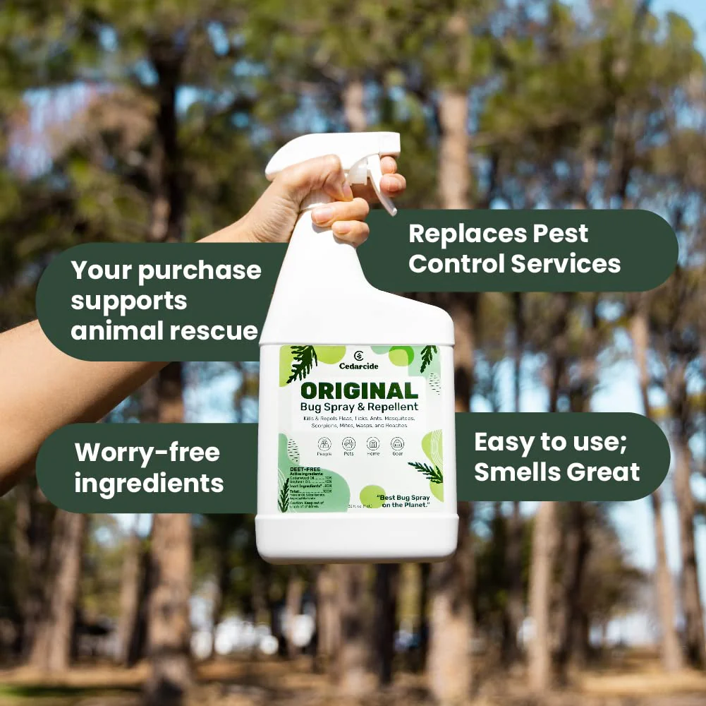 Cedarcide Original Bug Spray | Repel & Kill Fleas, Ticks, Mosquitoes, Mites, Ants & Chiggers | for use on People, Pets & Home | Natural Cedar Oil | Large Size Kit - Image 7