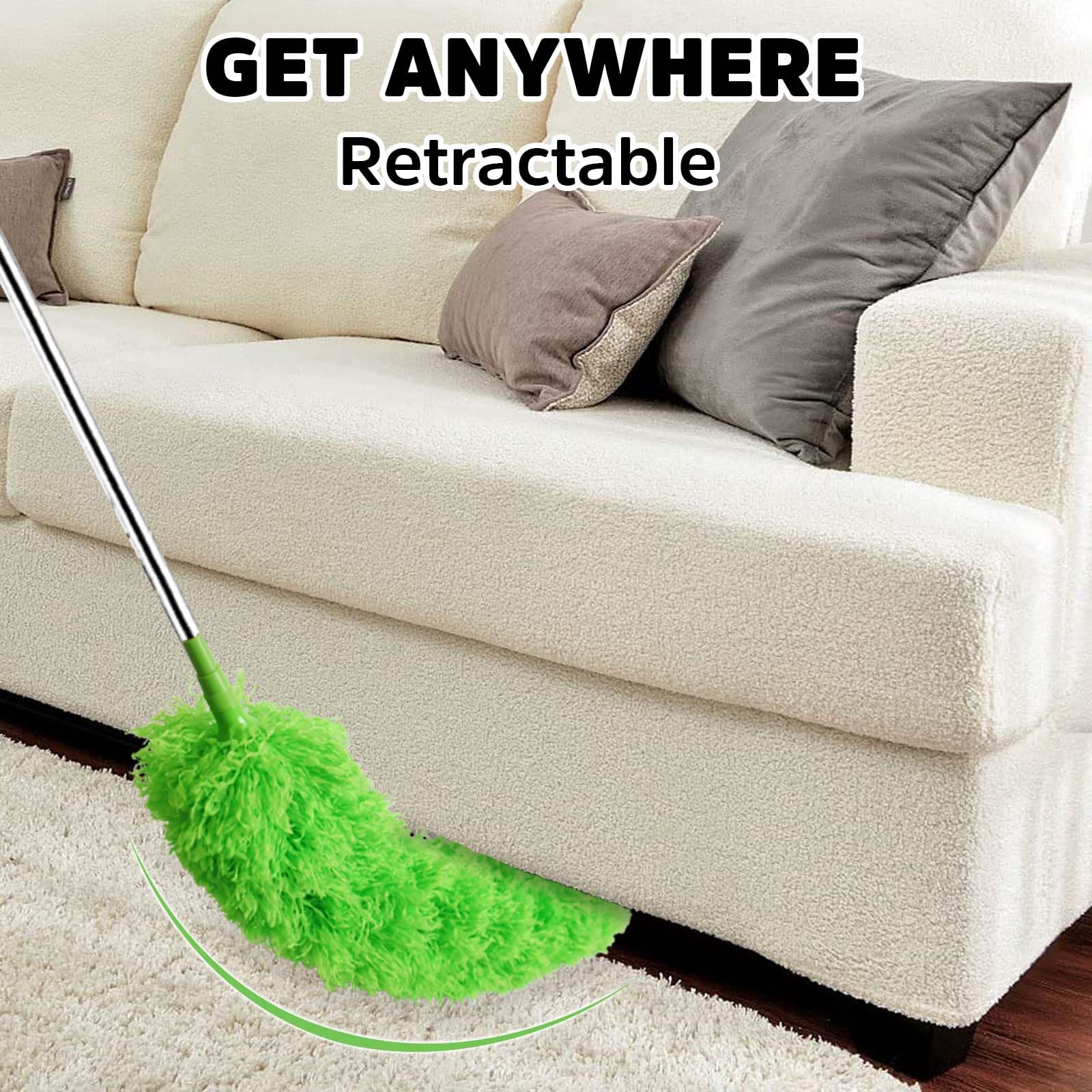 Ceiling Fan Cleaner Duster, Bafezoze Extendable Long Duster for High Ceilings, Telescoping Tall Extension Pole Green - Image 4