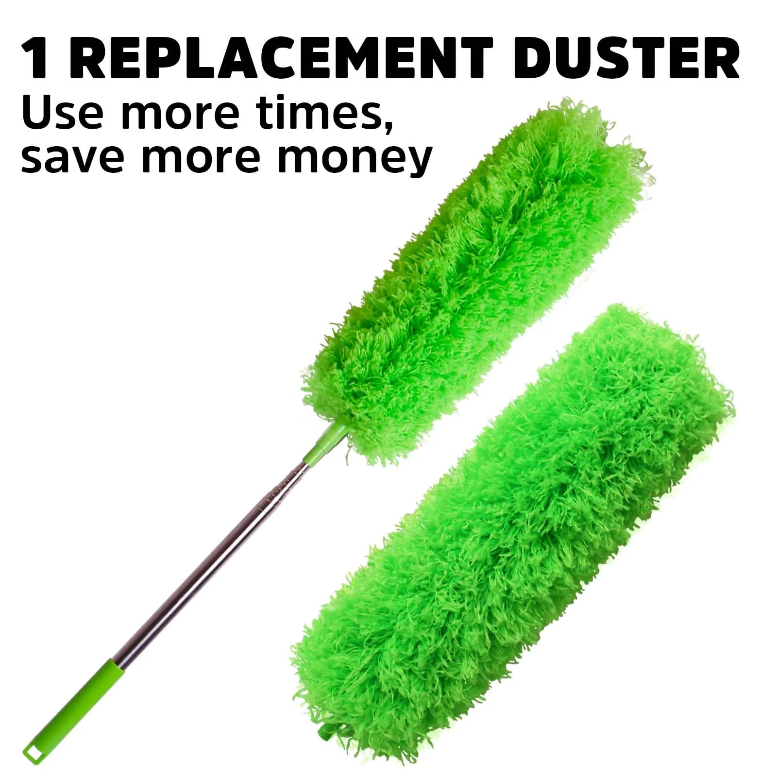 Ceiling Fan Cleaner Duster, Bafezoze Extendable Long Duster for High Ceilings, Telescoping Tall Extension Pole Green - Image 5